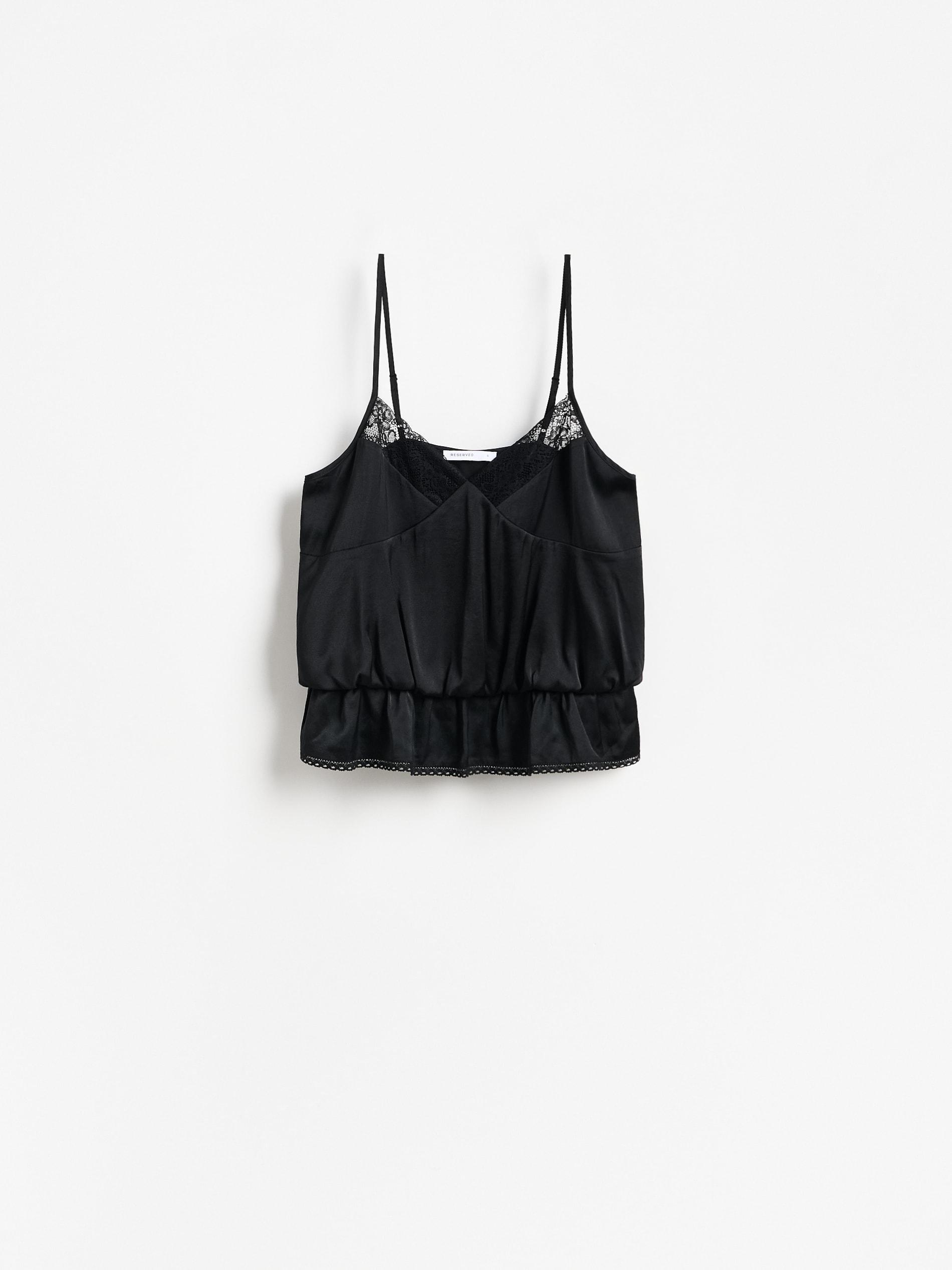 Black Blouse With Lace, Black, large image number 3