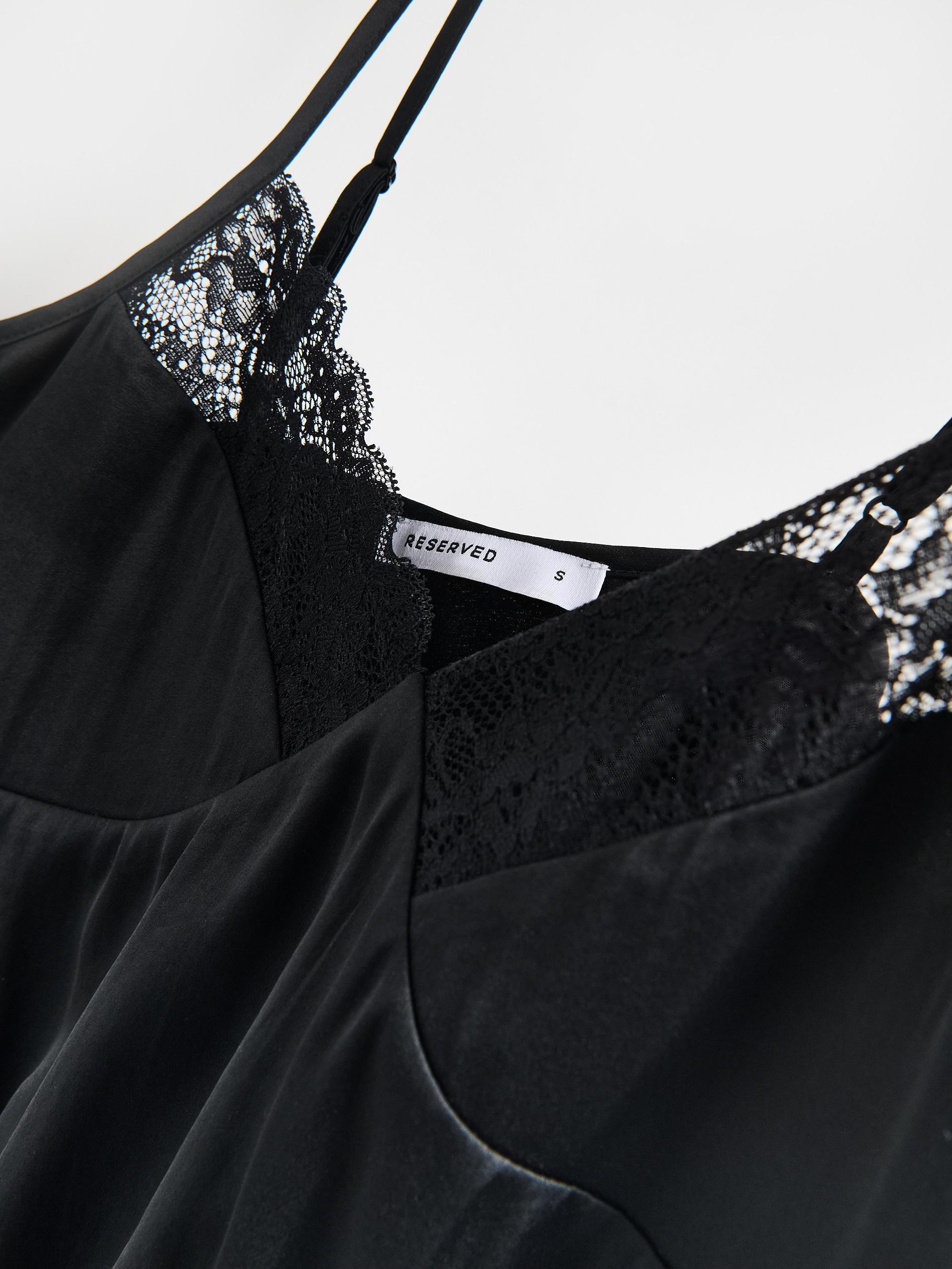 Black Blouse With Lace, Black, large image number 4