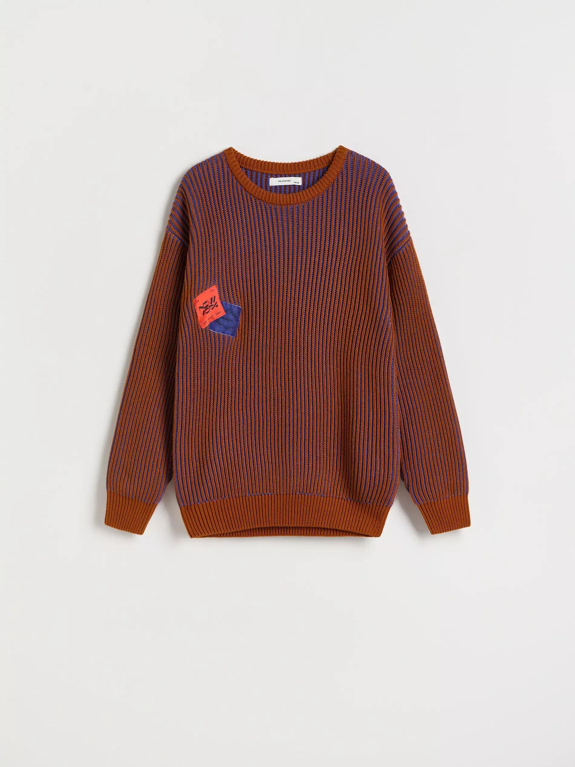 Brown Sweater Made Of Structured Fabric, , large image number 2