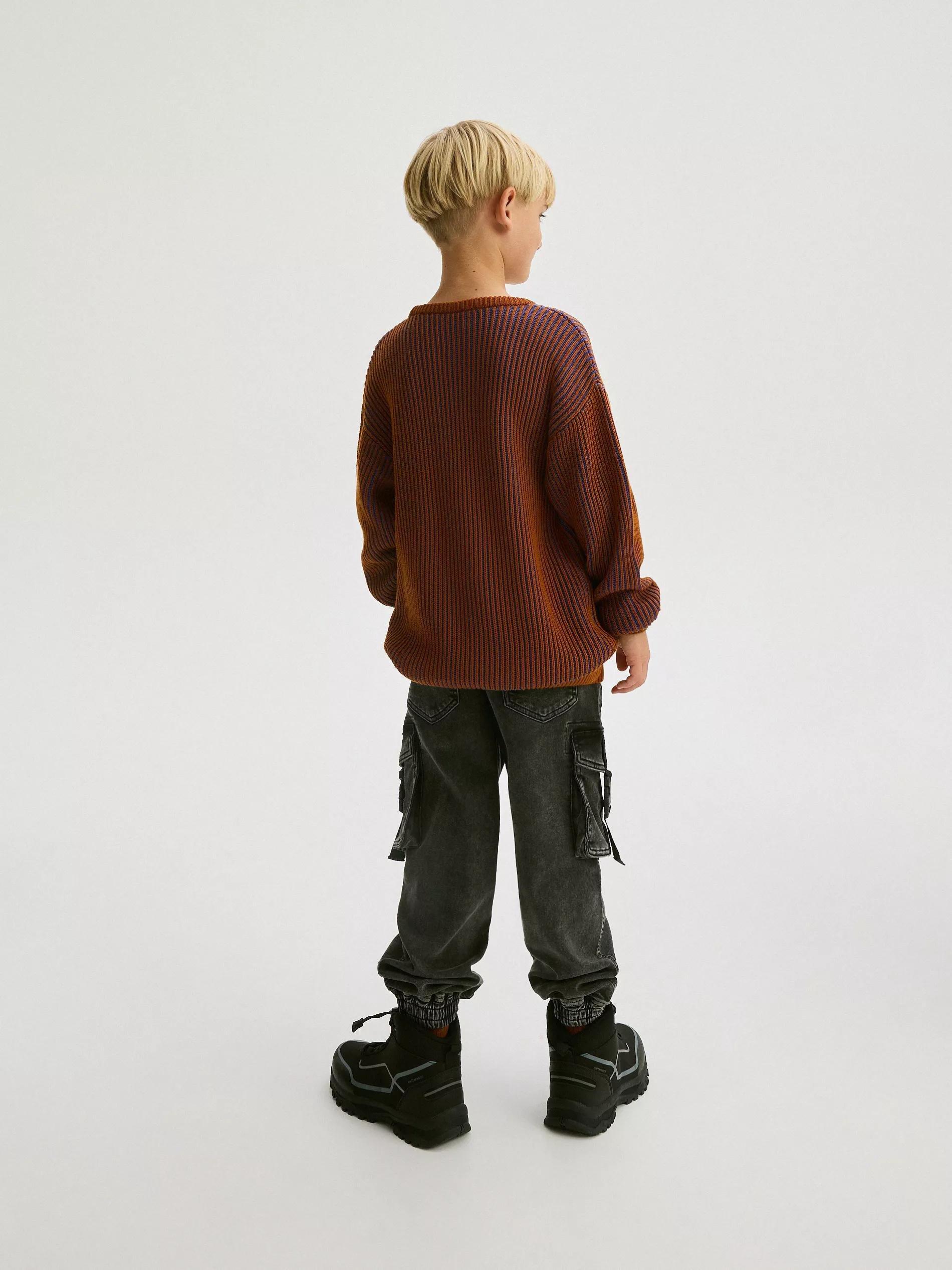Brown Sweater Made Of Structured Fabric, , large image number 6