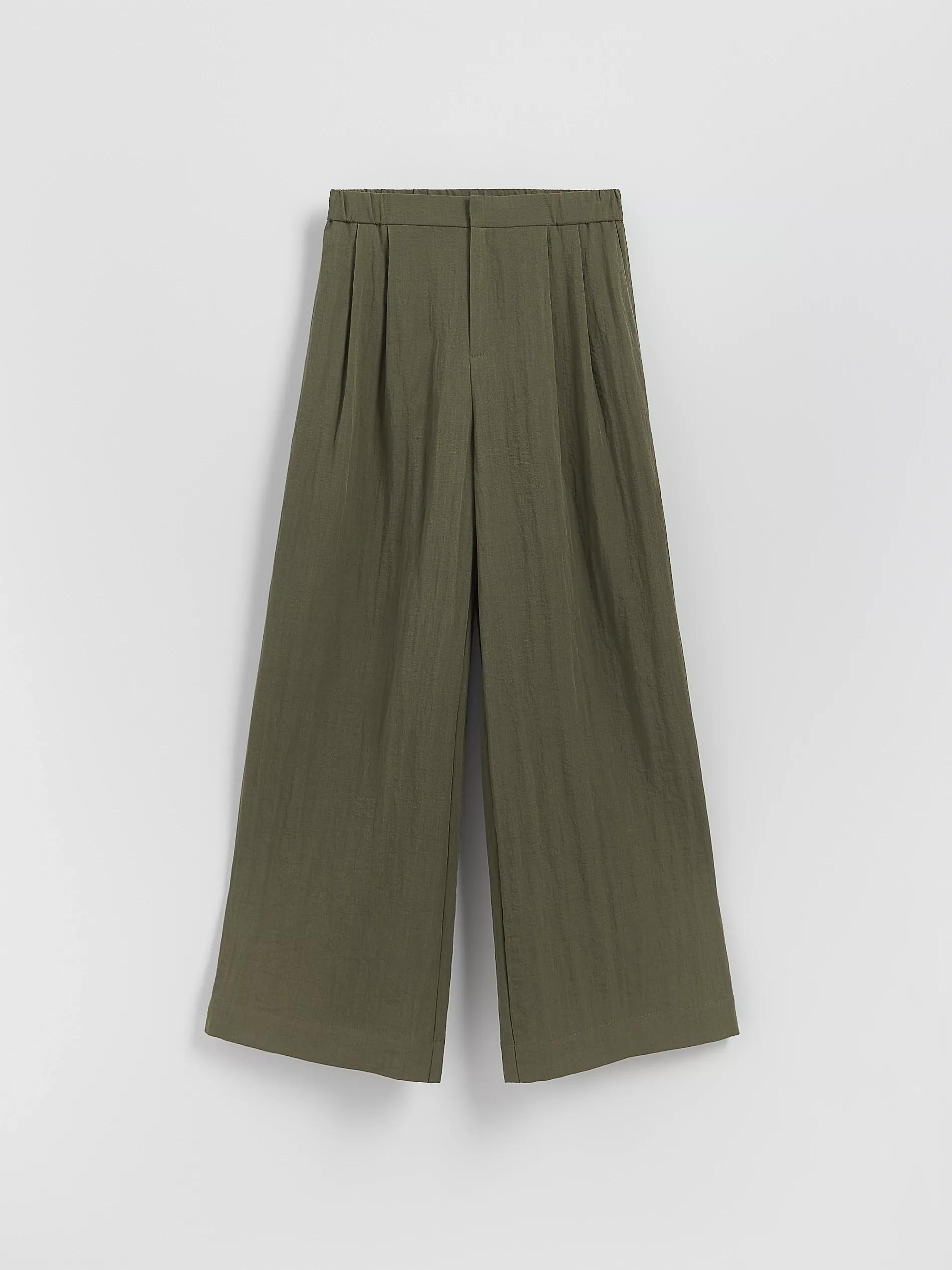 Green Loose Trousers With Viscose, Khaki, large image number 5