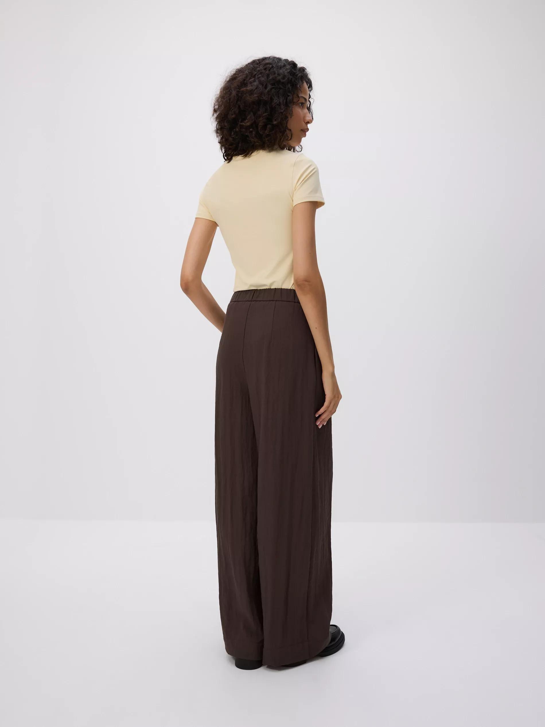 Brown Loose Trousers With Viscose, Brown, large image number 3