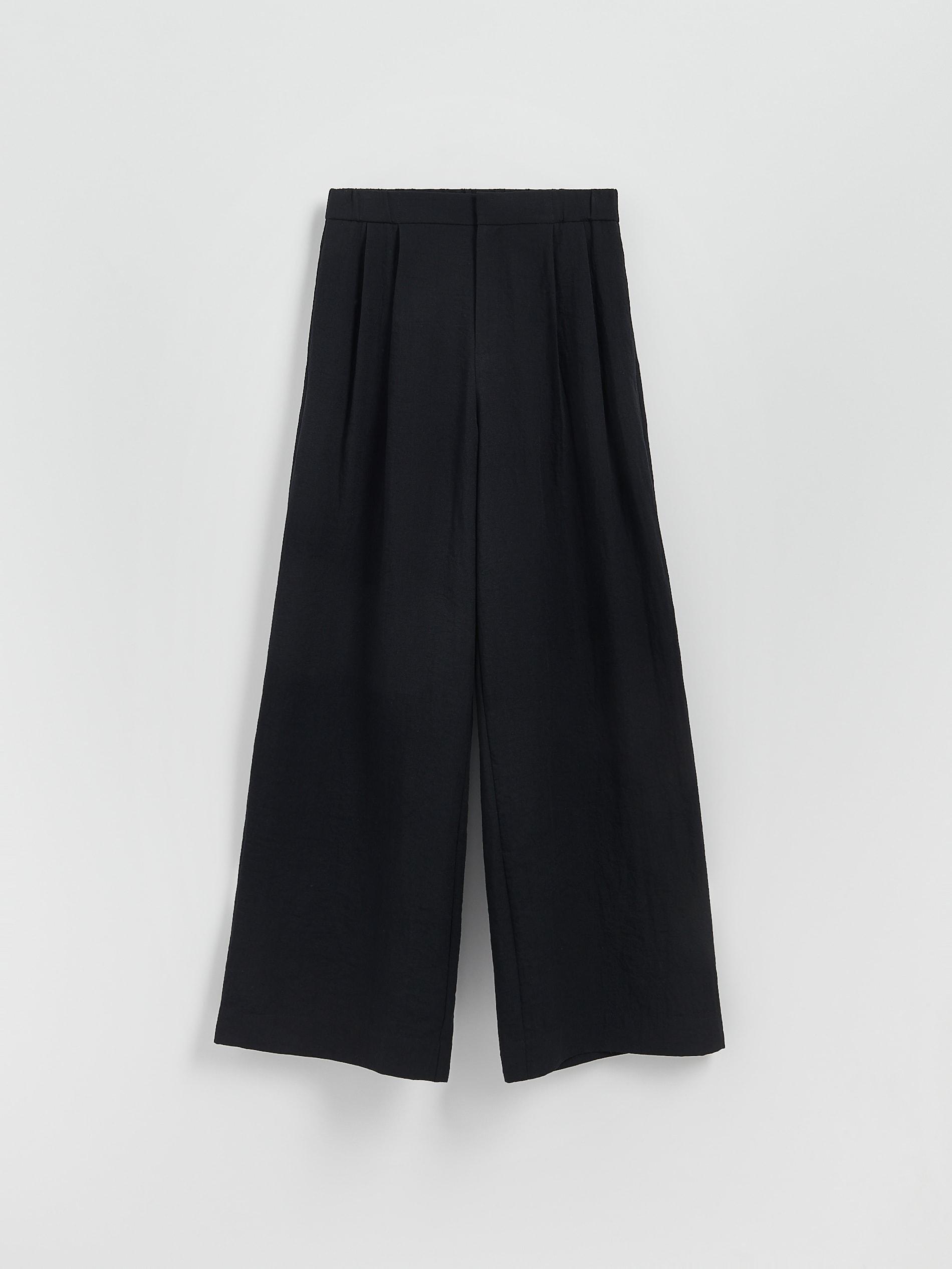 Black Loose Trousers With Viscose, , medium