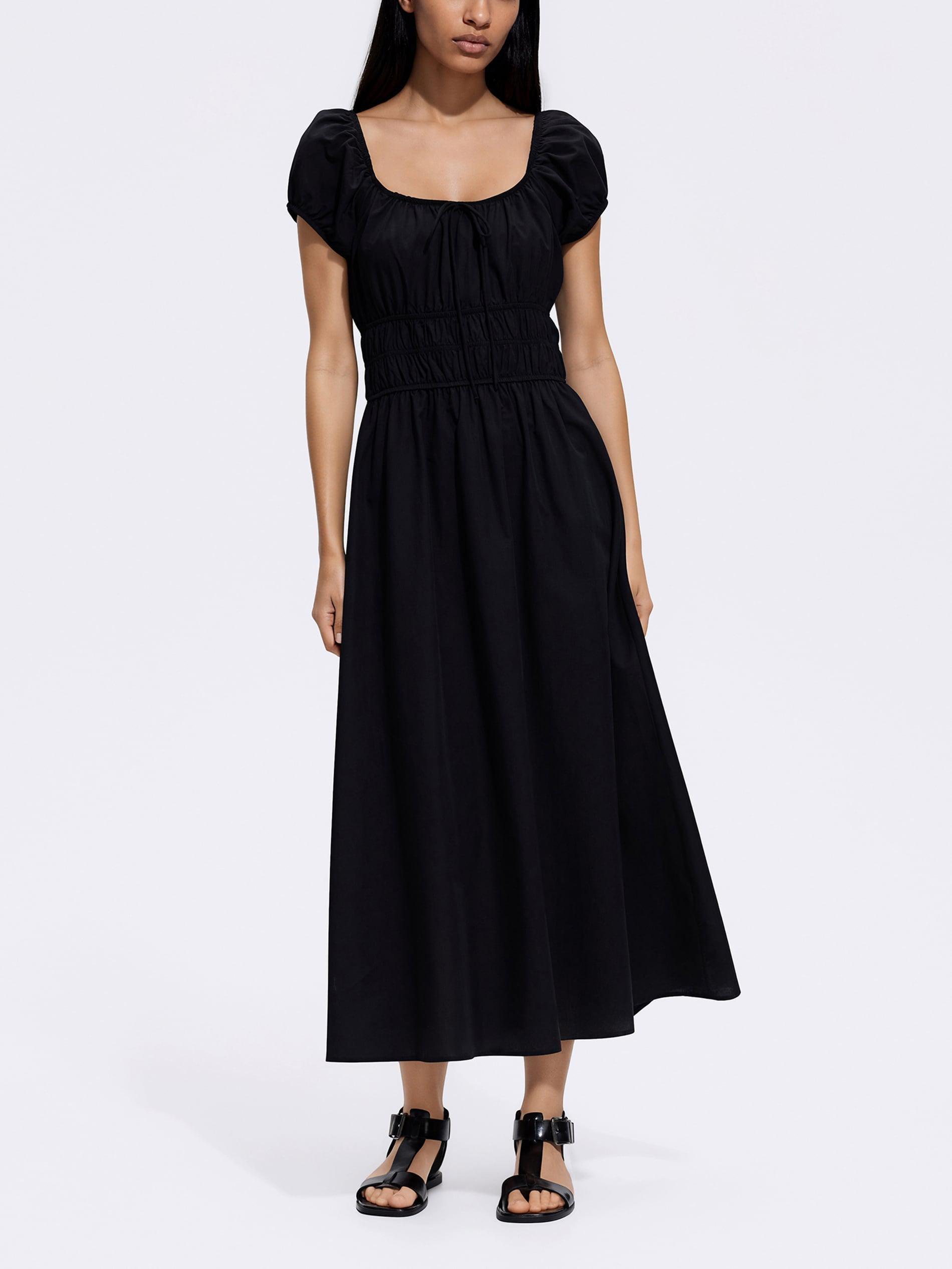 Black Patterned Maxi Dress, Black, medium