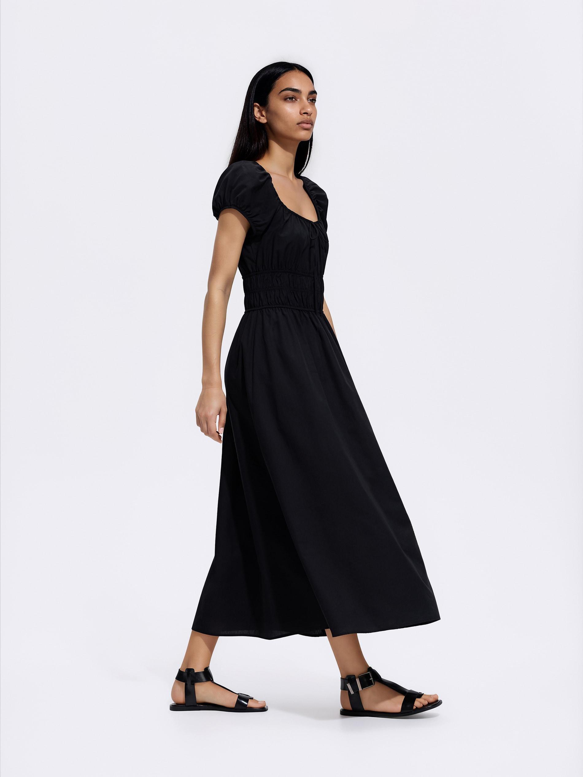 Black Patterned Maxi Dress, Black, medium