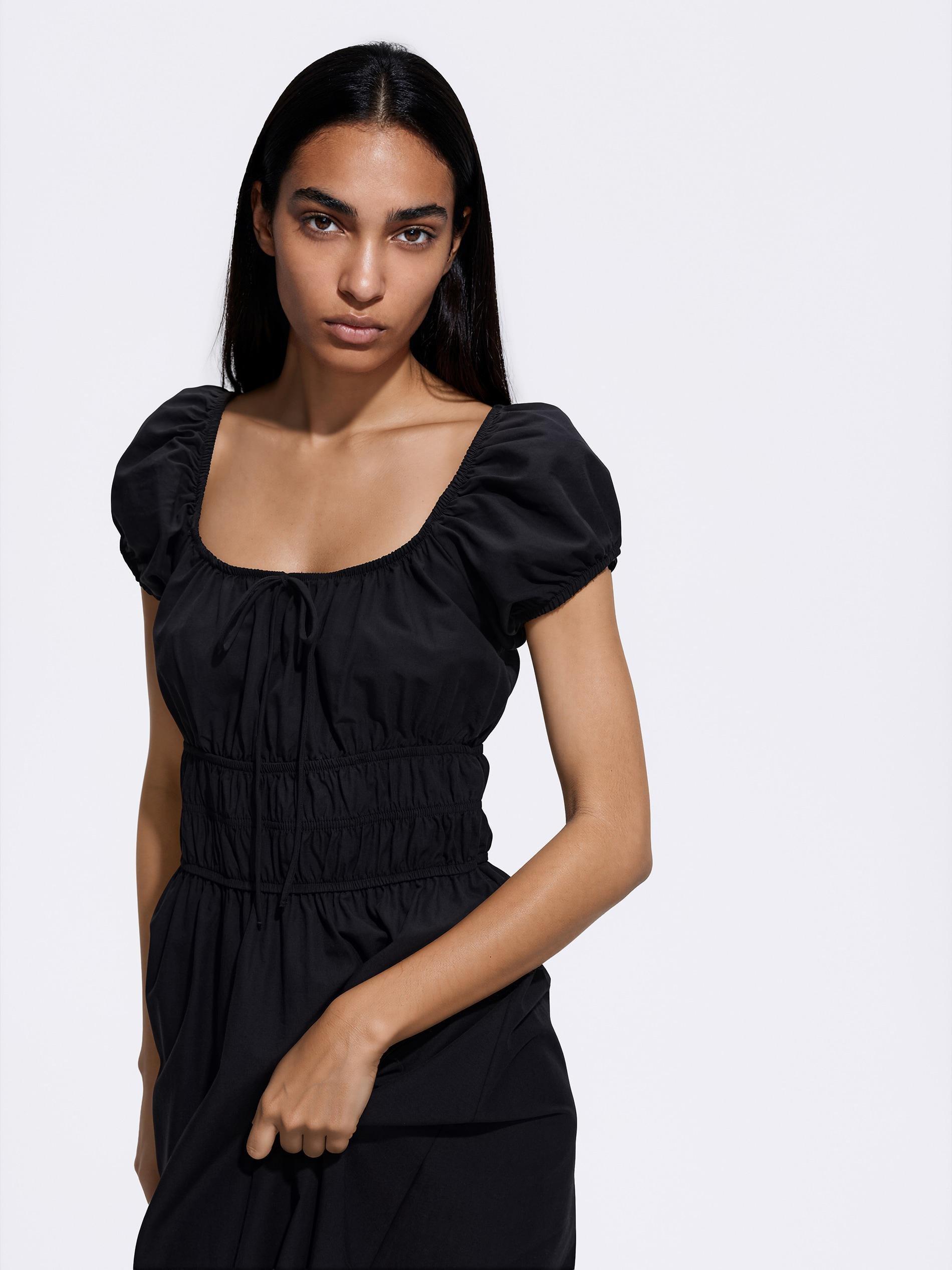Black Patterned Maxi Dress, Black, medium