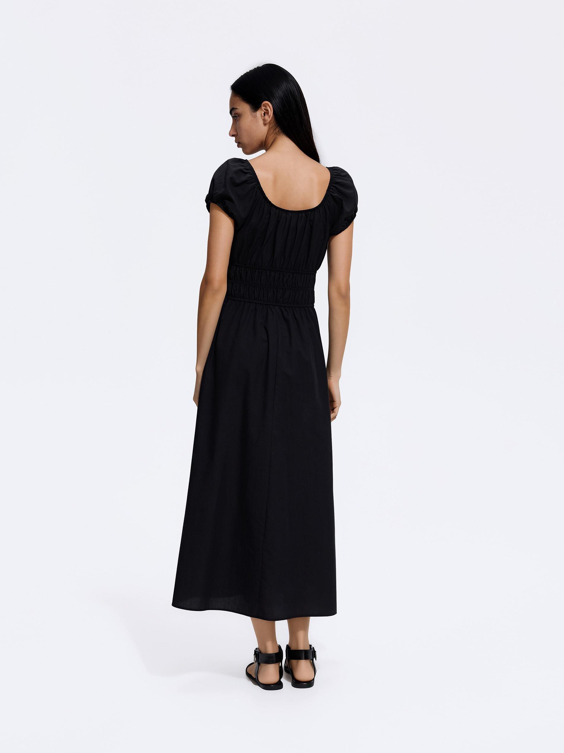 Black Patterned Maxi Dress, Black, large image number 3
