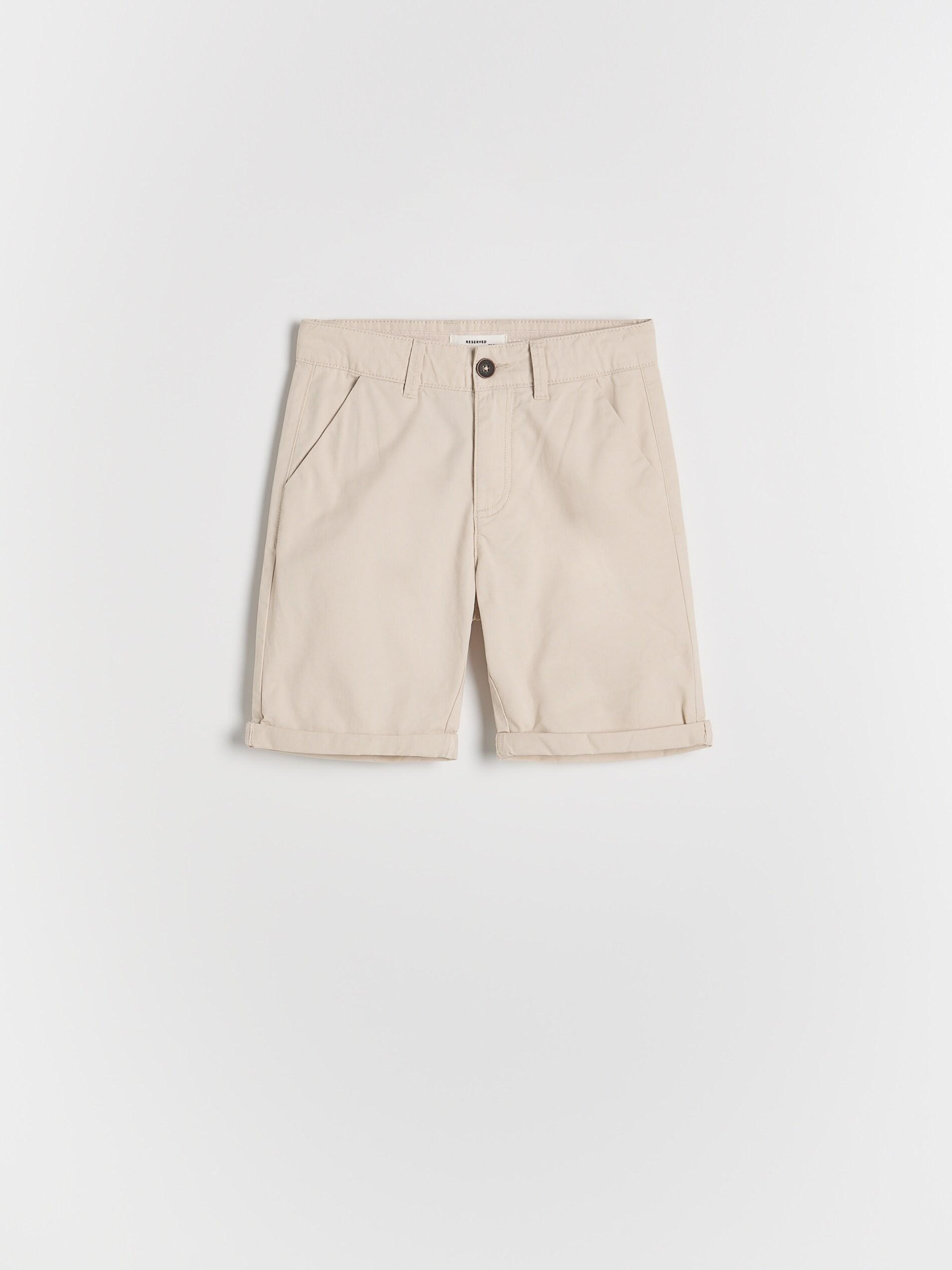 Beige Cotton Shorts, , medium