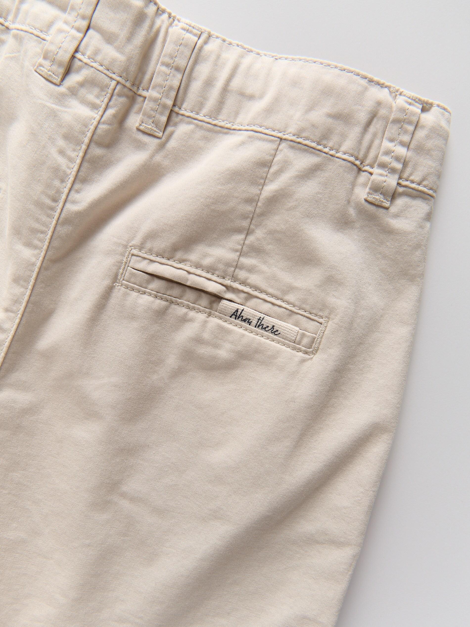 Beige Cotton Shorts, Ivory, large image number 3