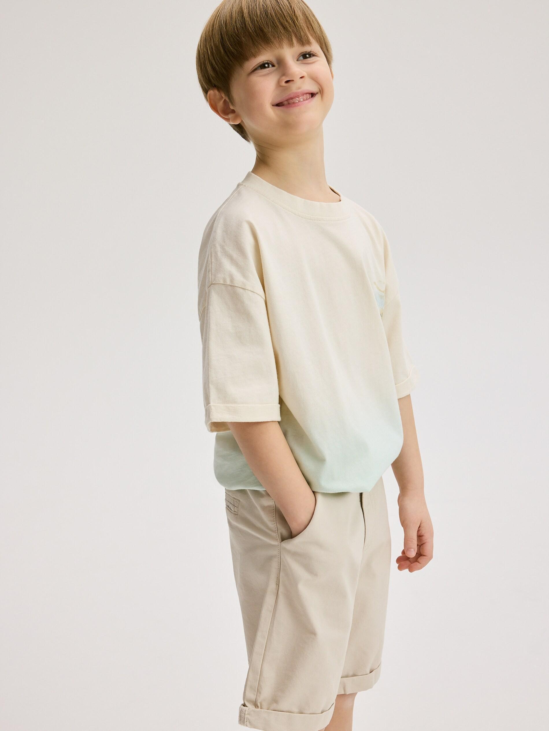 Beige Cotton Shorts, Ivory, large image number 7