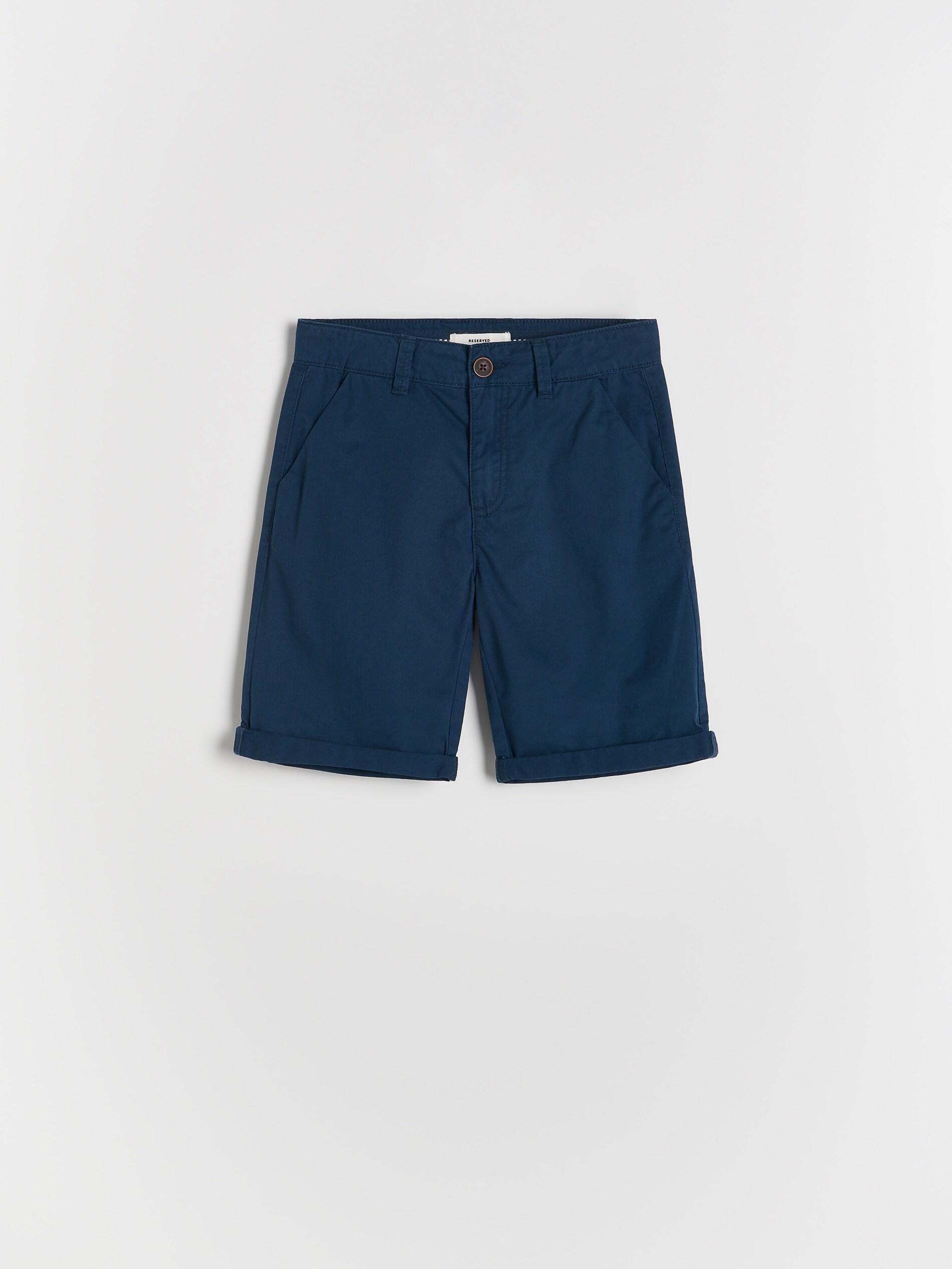 Navy Cotton Shorts, , medium