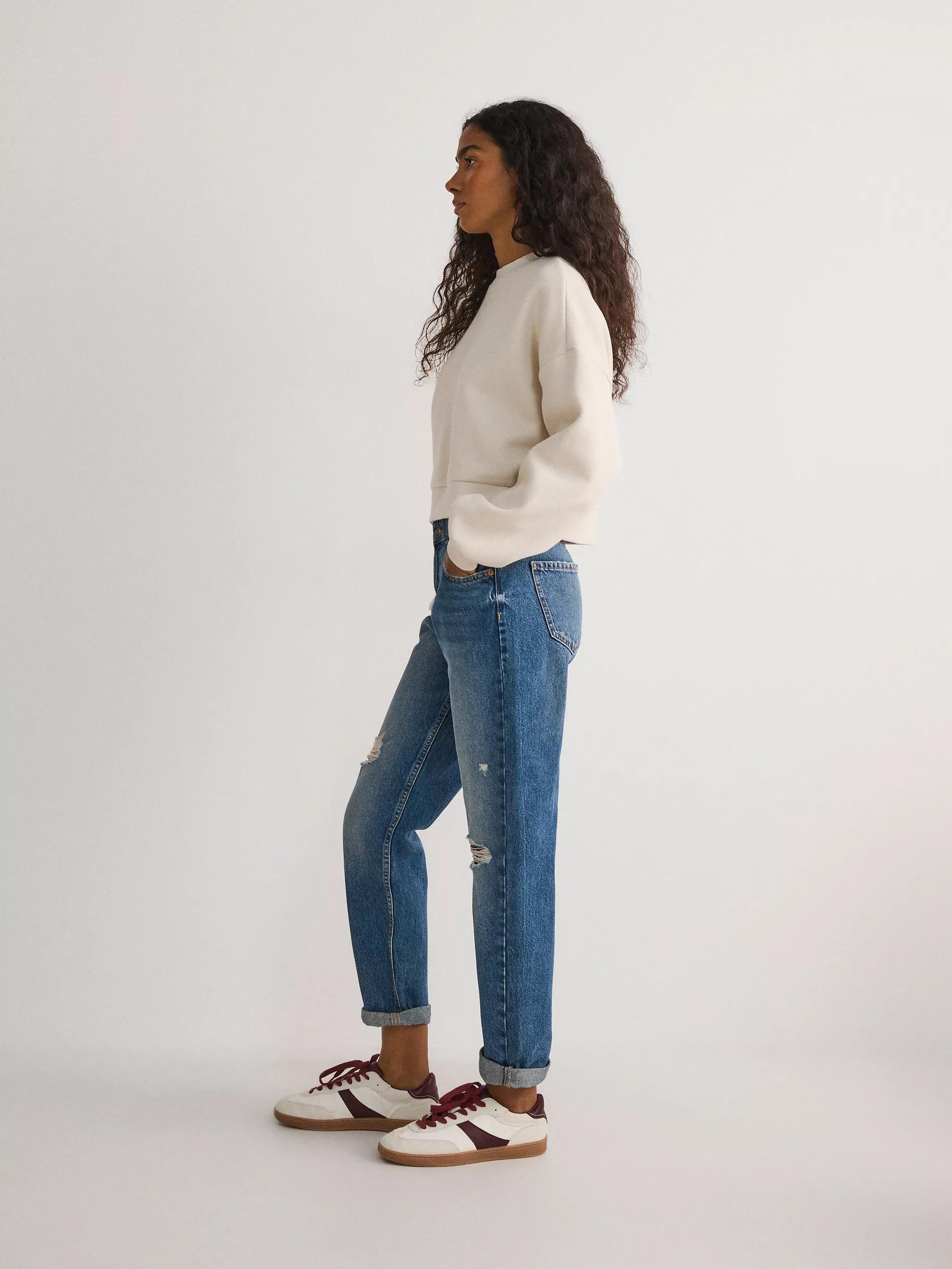 Navy Boyfriend Jeans, , large image number 3