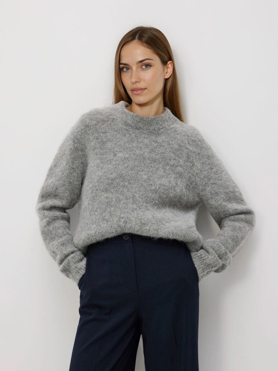 Navy Wide Trousers With Crease, Navy, large image number 0