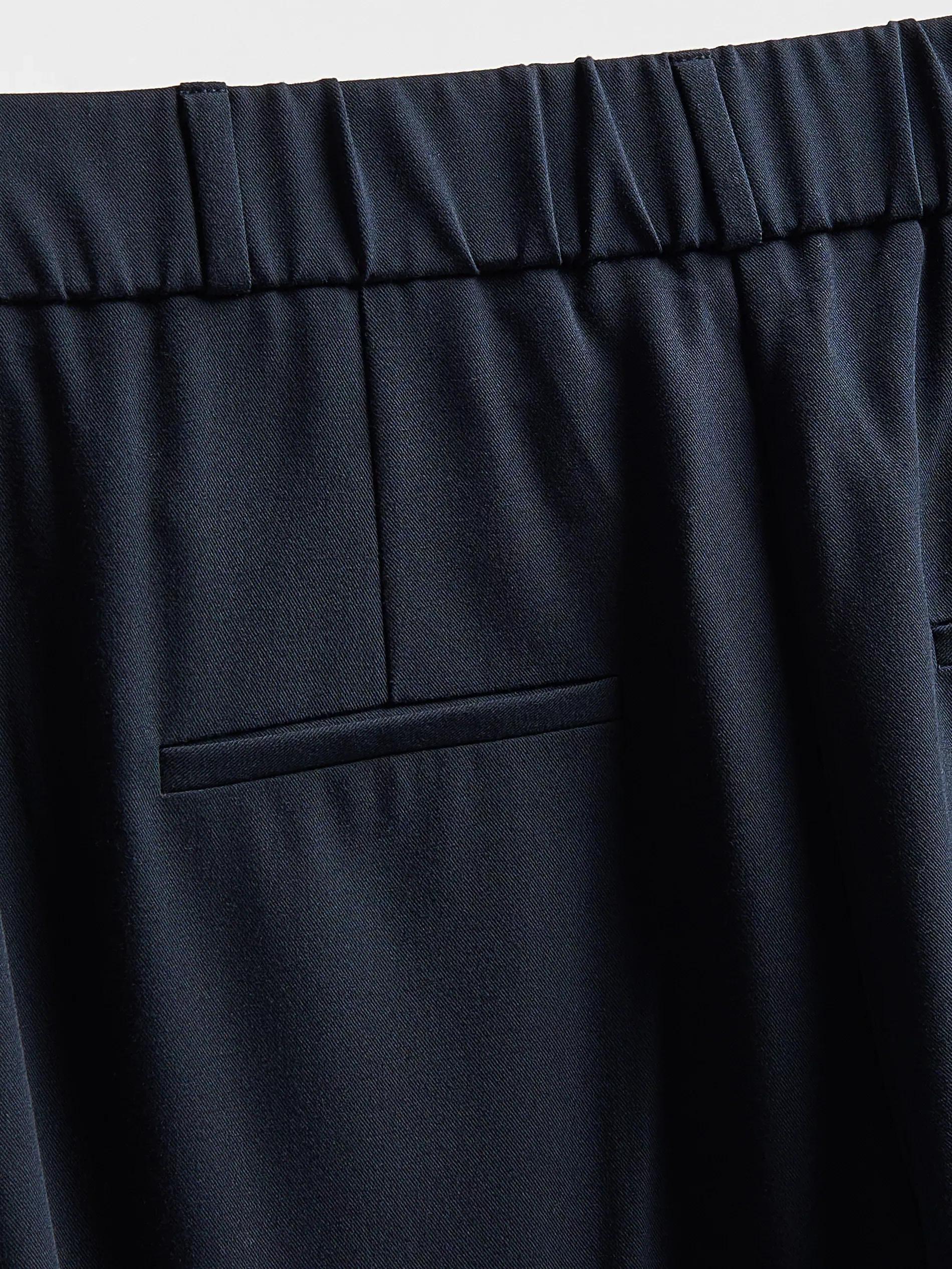 Navy Wide Trousers With Crease, Navy, large image number 8