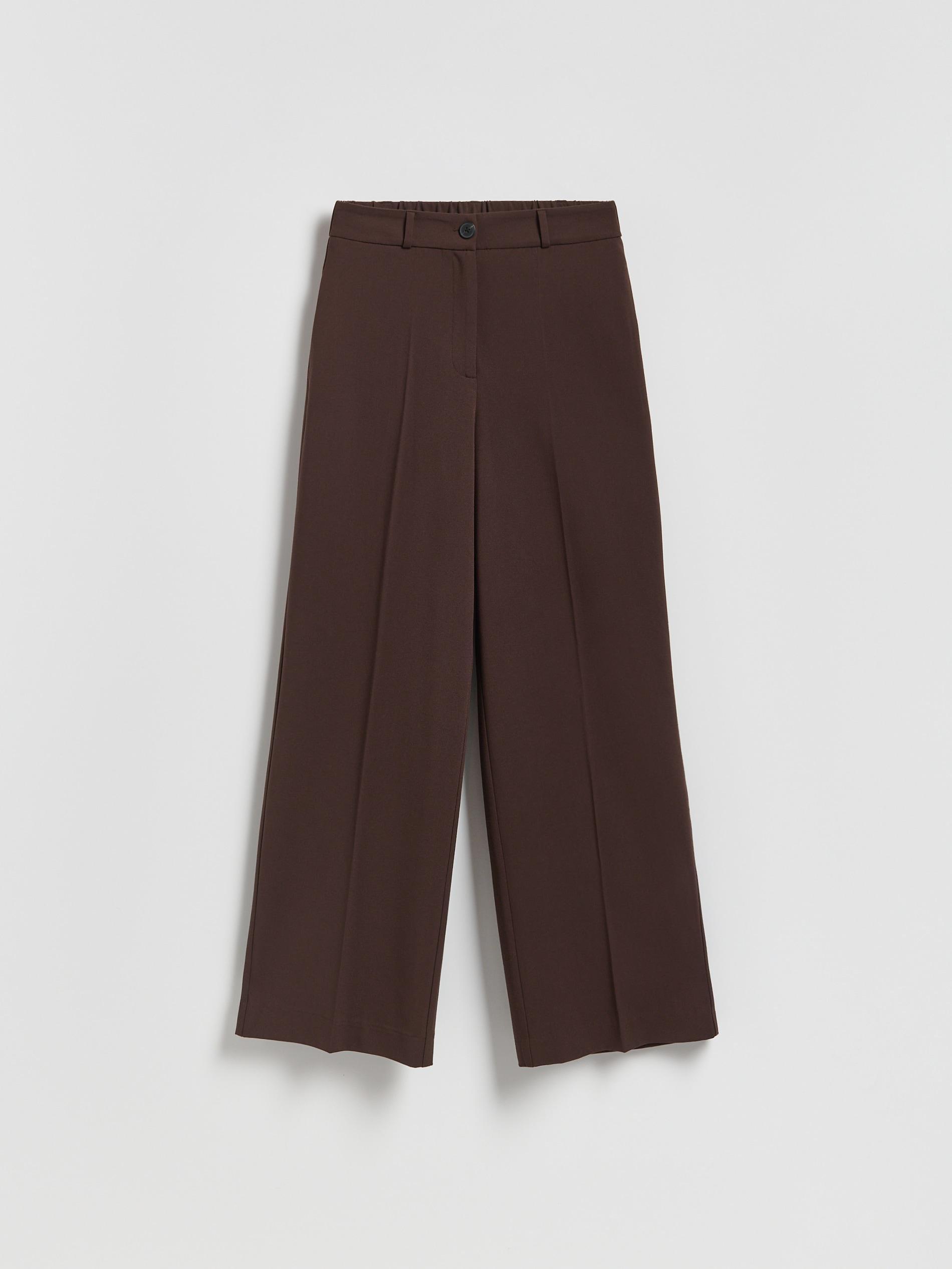 Brown Wide Trousers With Crease, Brown, large image number 6