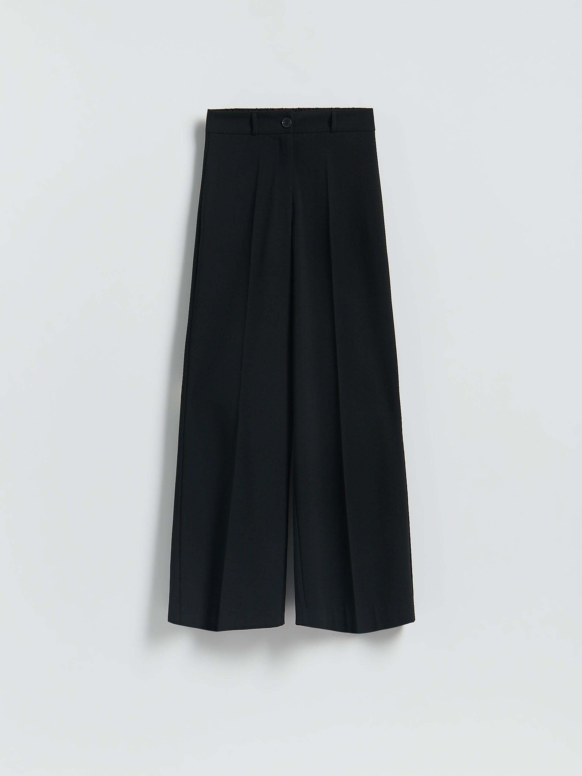 Wide trousers with crease, Black, large image number 0