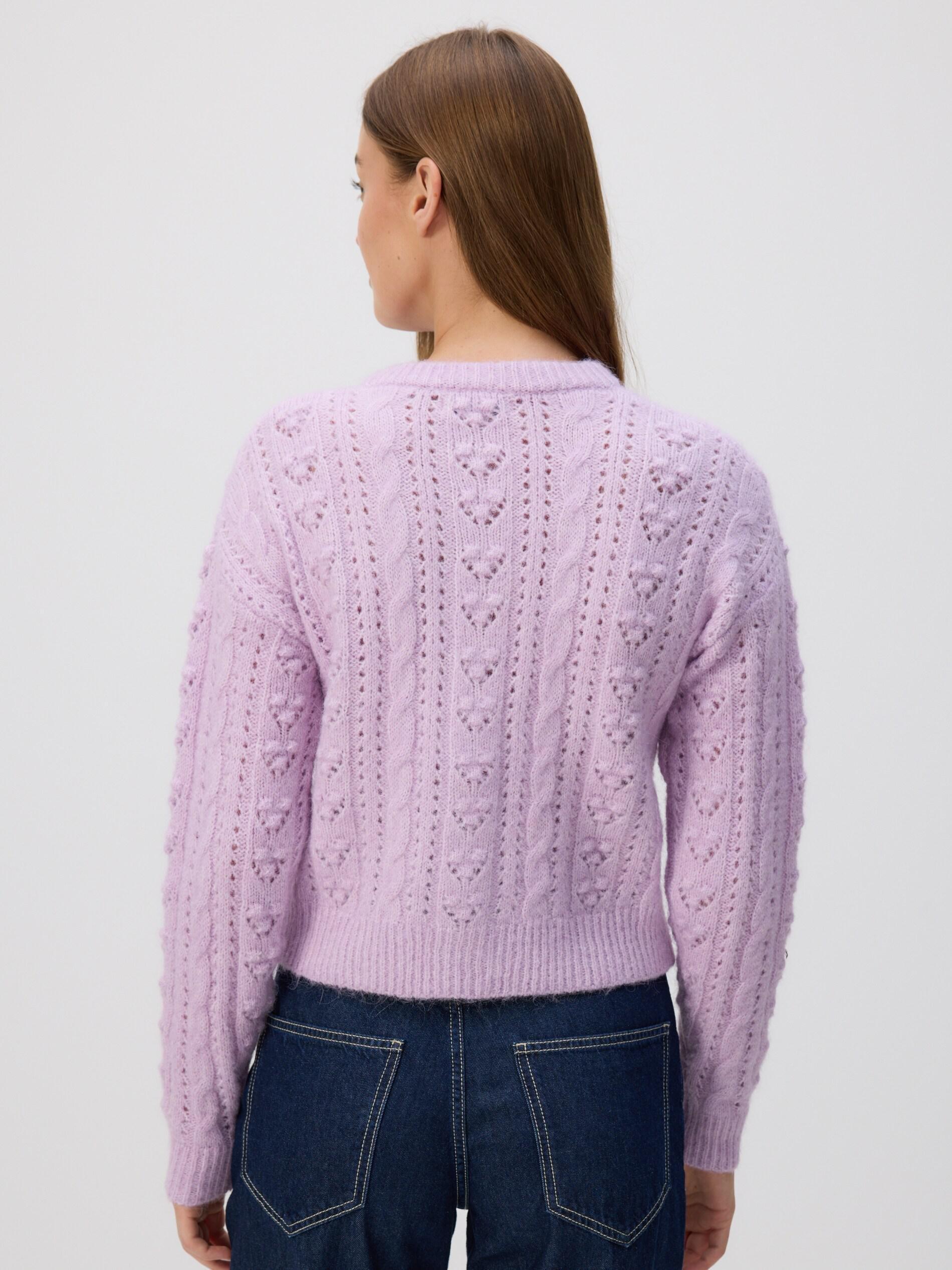 LAVENDER Cardigan with decorative buttons, Purple, medium