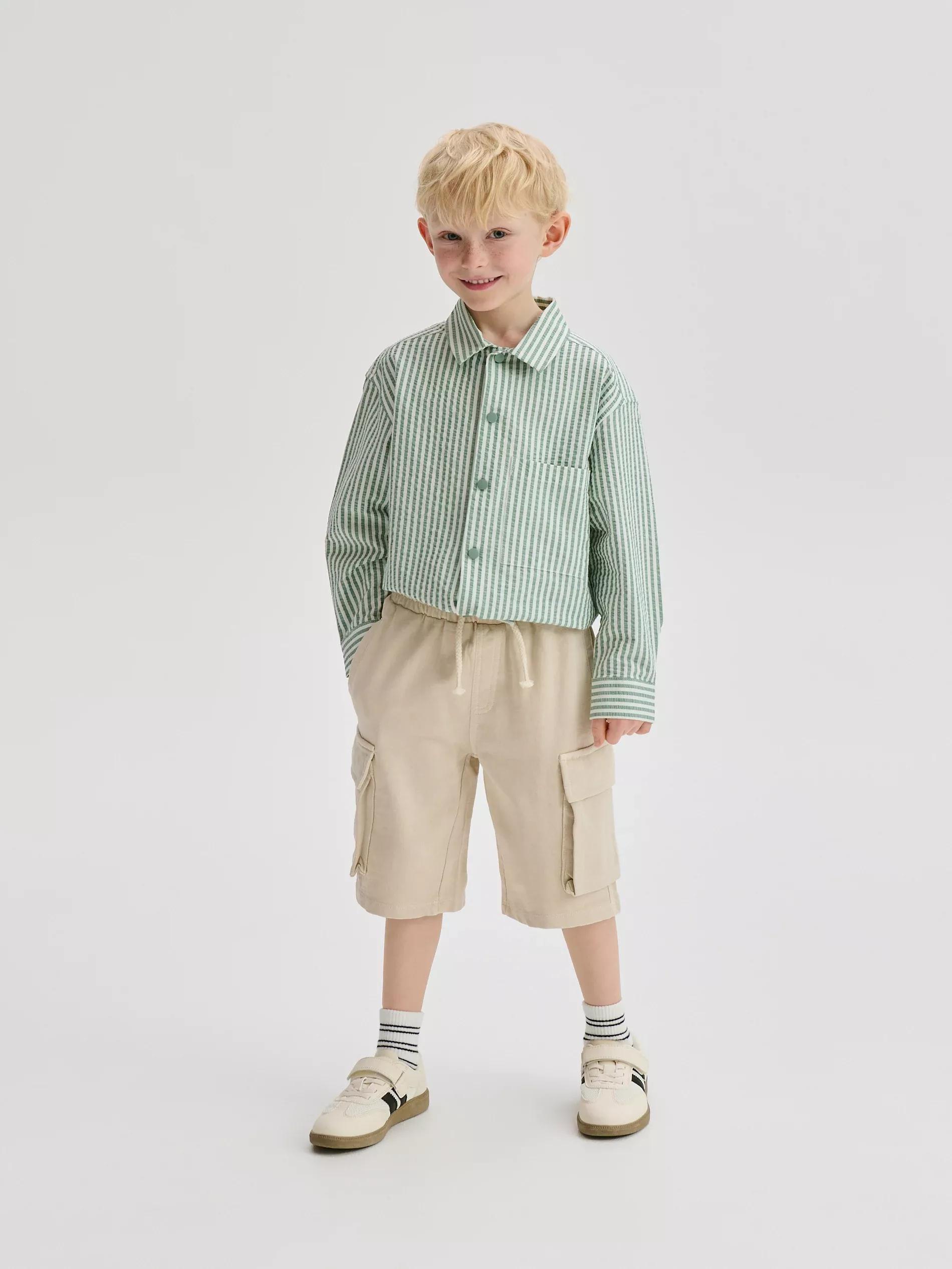 Beige Cargo Shorts, , large image number 3