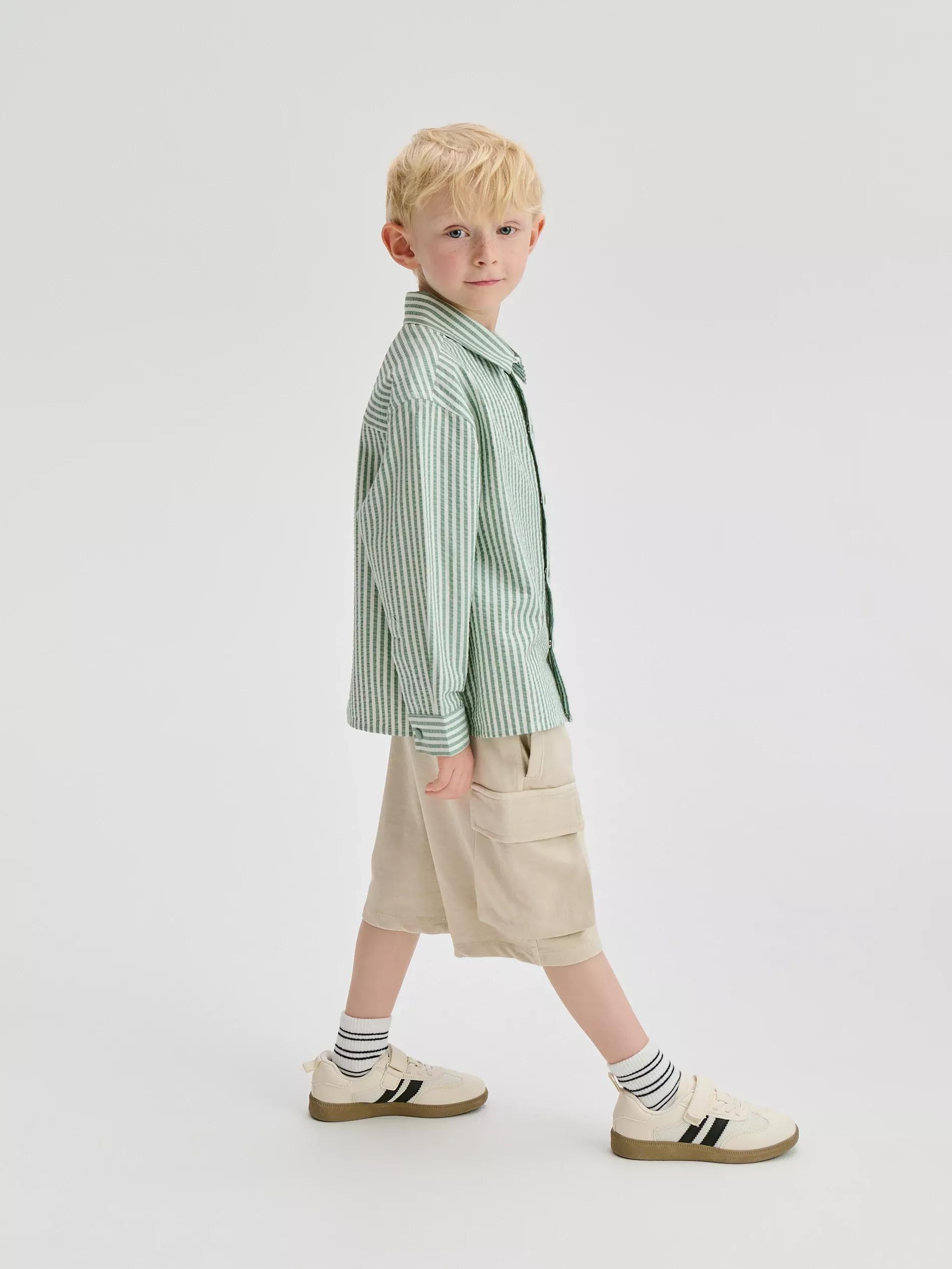 Beige Cargo Shorts, , large image number 4