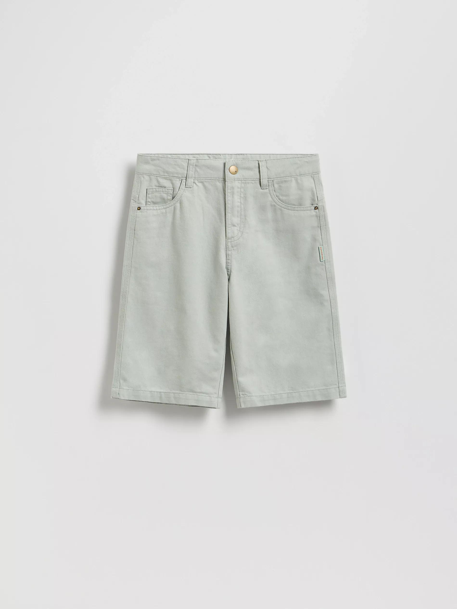 Green Cotton Shorts, Green, medium