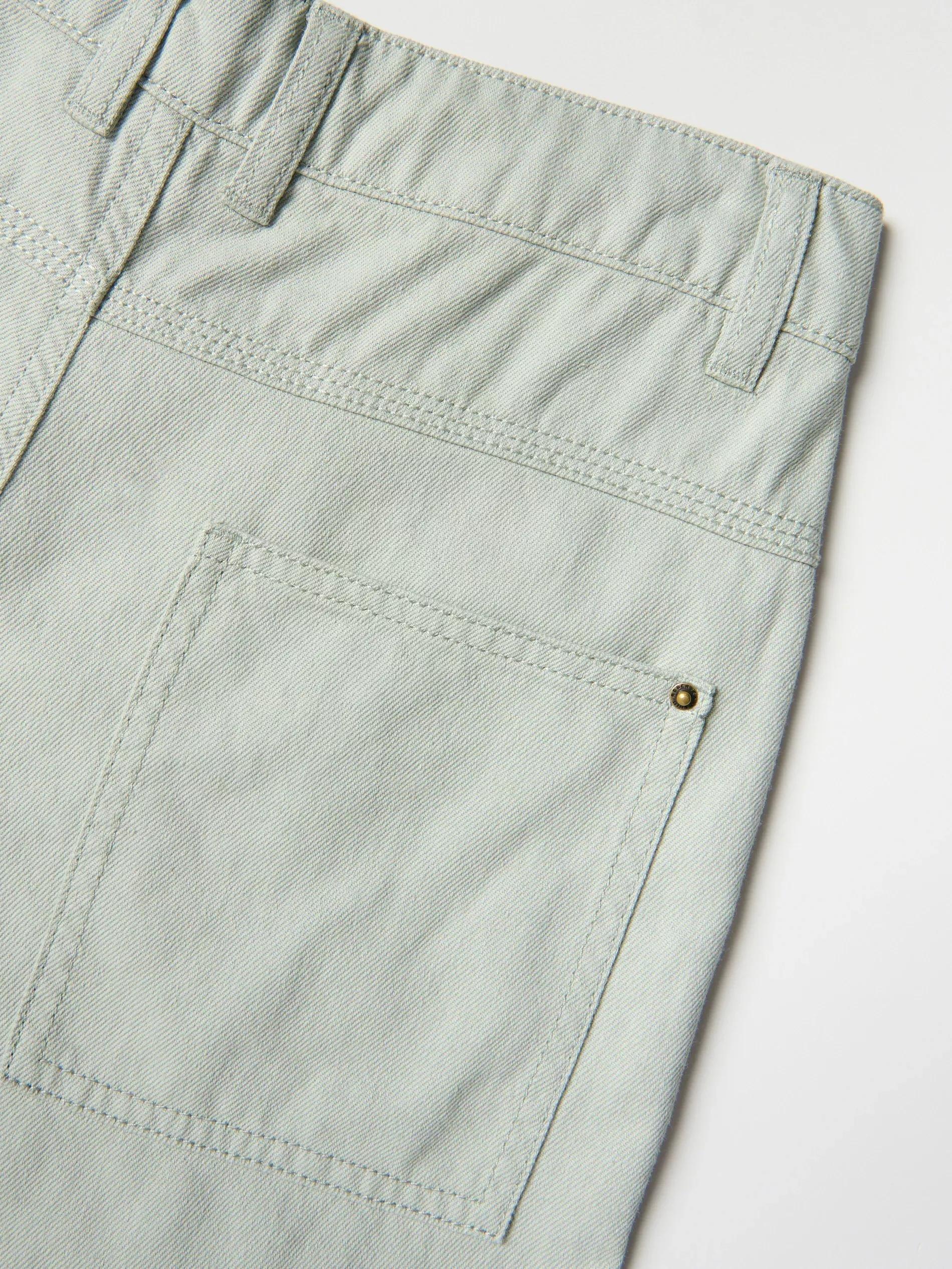 Green Cotton Shorts, Green, medium