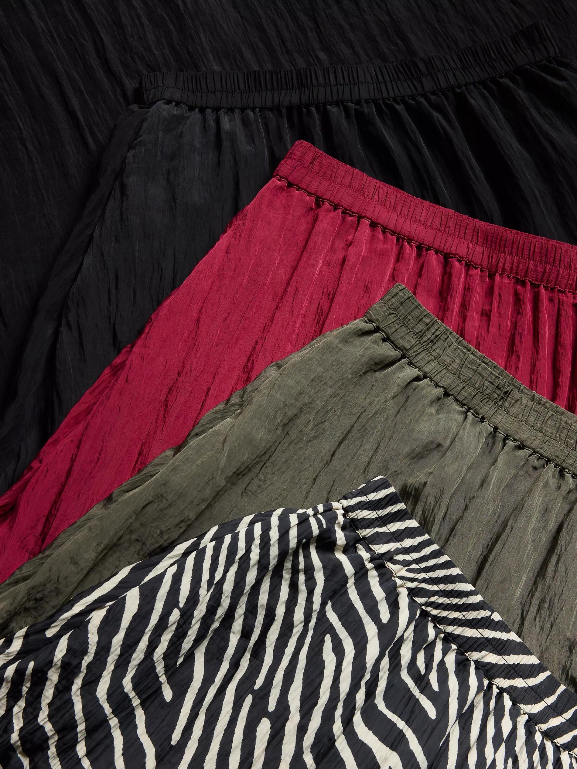 Khaki Flowy Skirt, , large image number 1