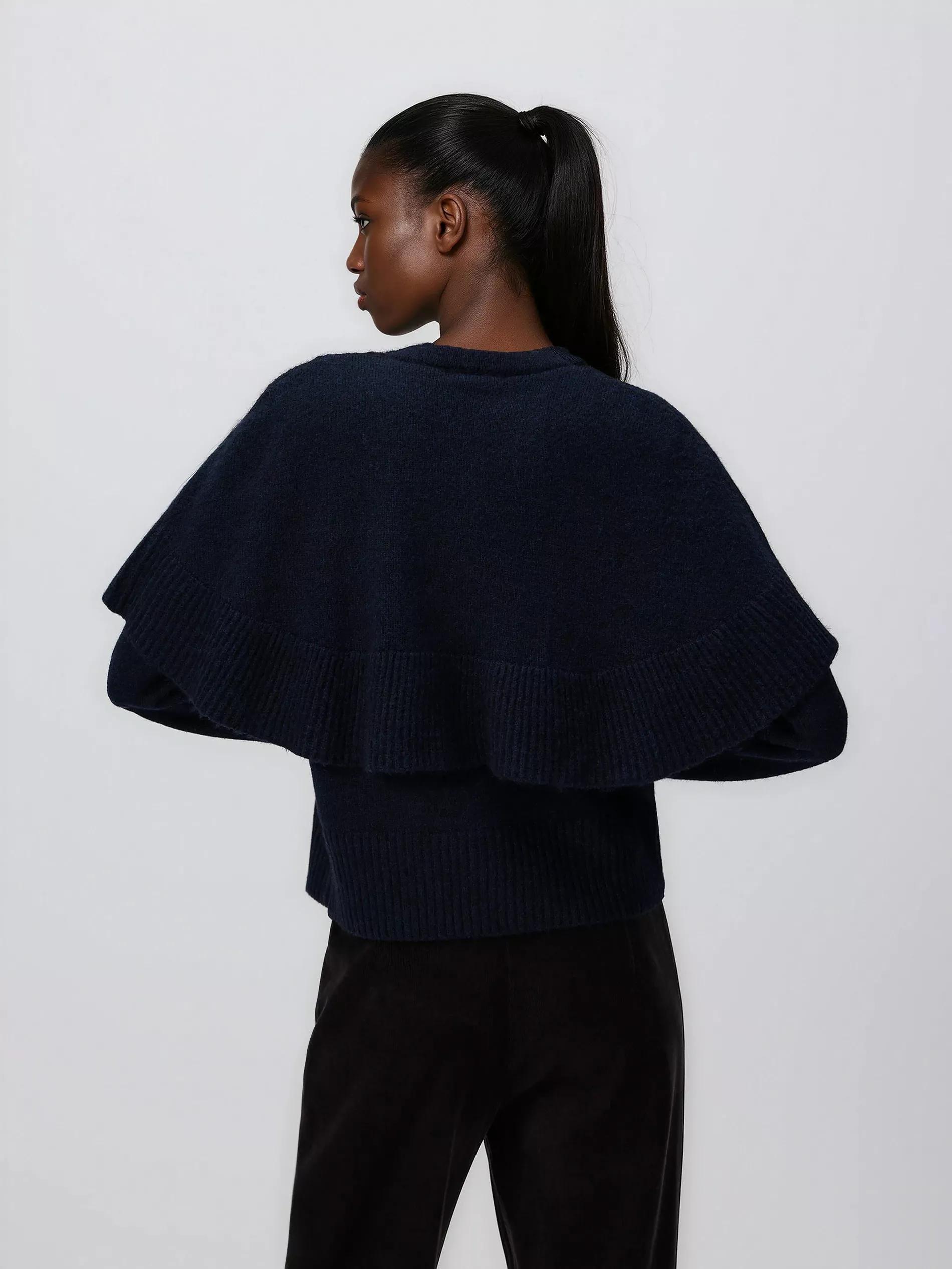 Navy Cardigan With Decorative Buttons, Navy, medium