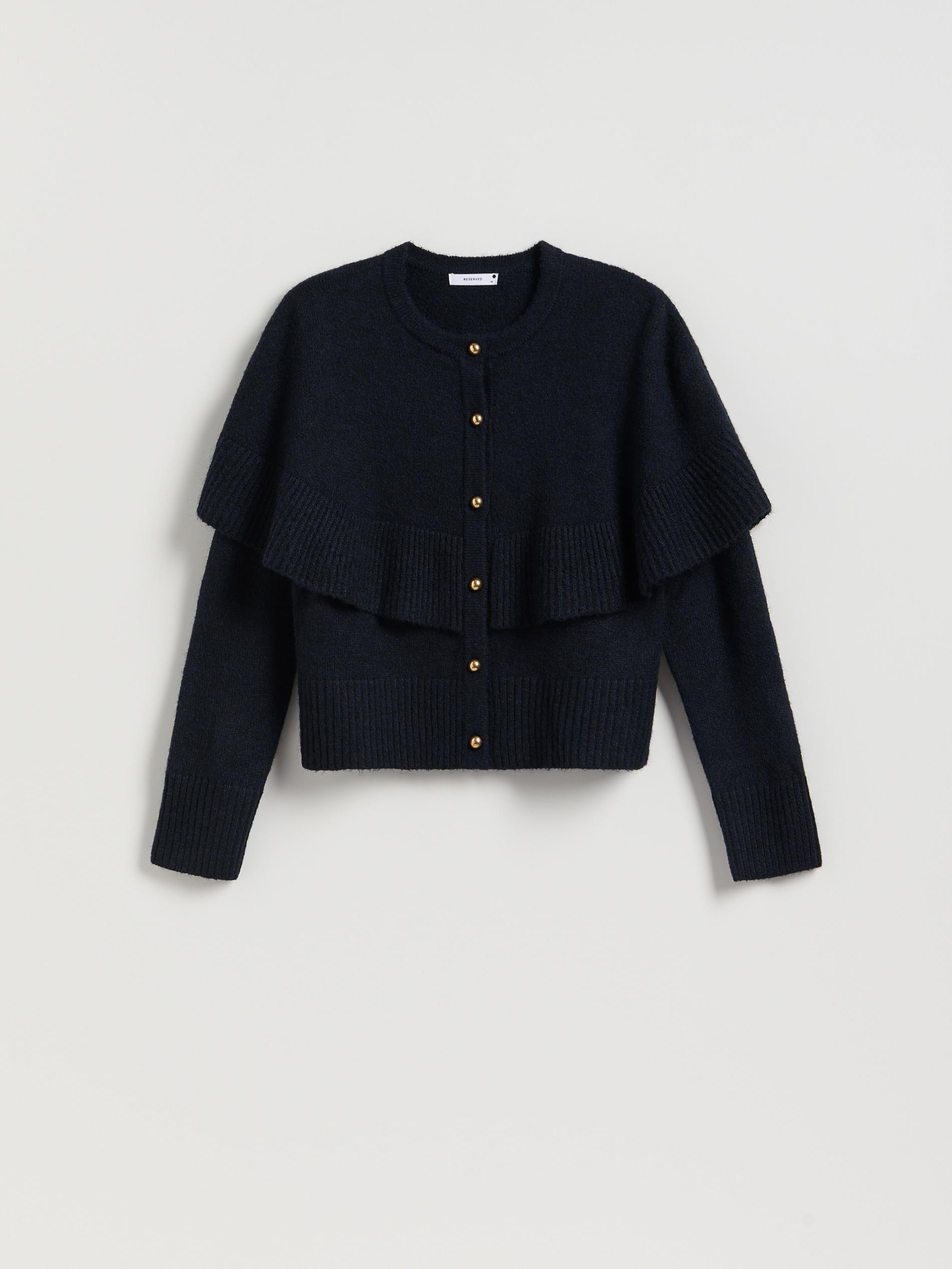 Navy Cardigan With Decorative Buttons, Navy, large image number 4