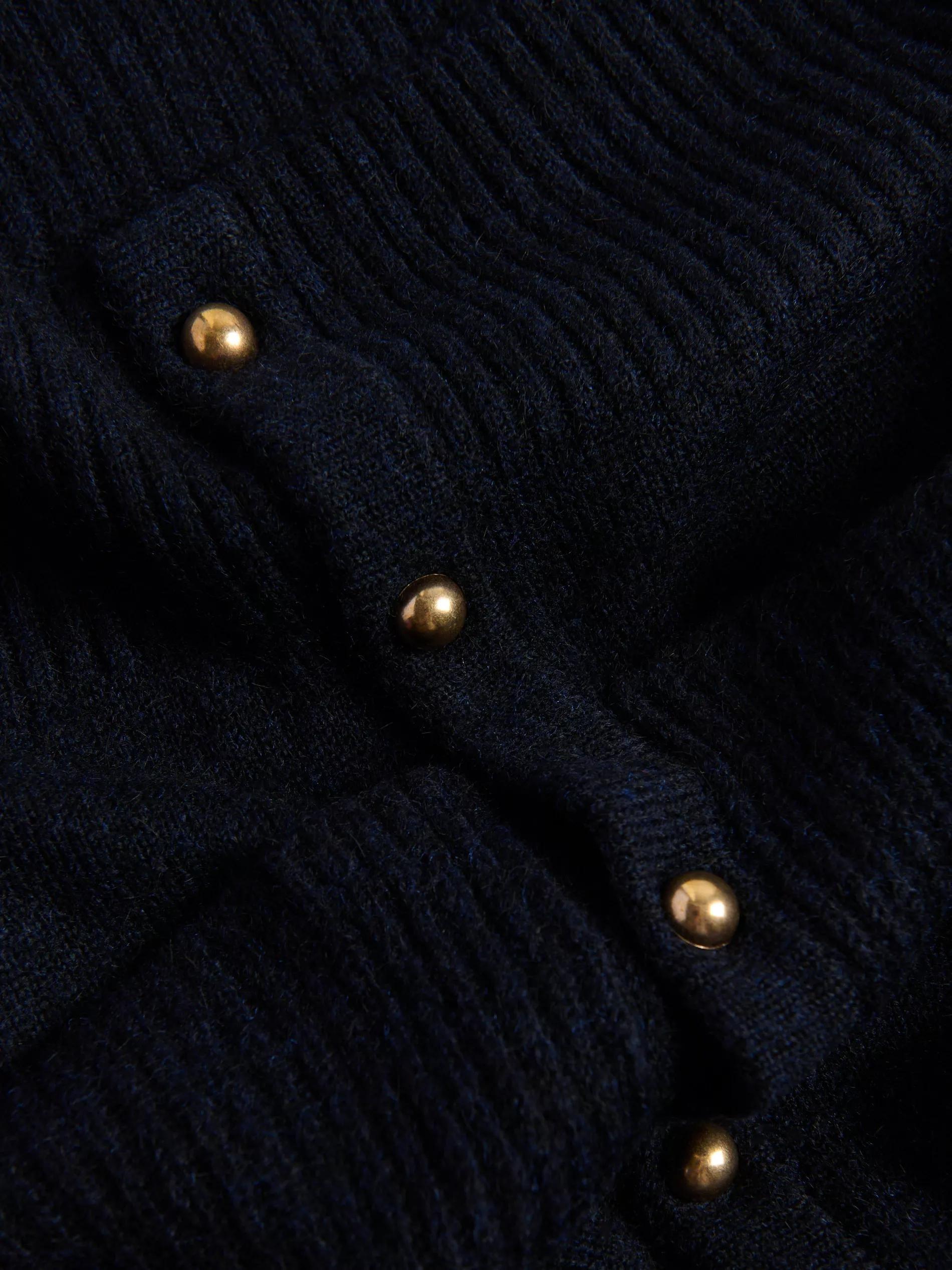 Navy Cardigan With Decorative Buttons, Navy, large image number 5