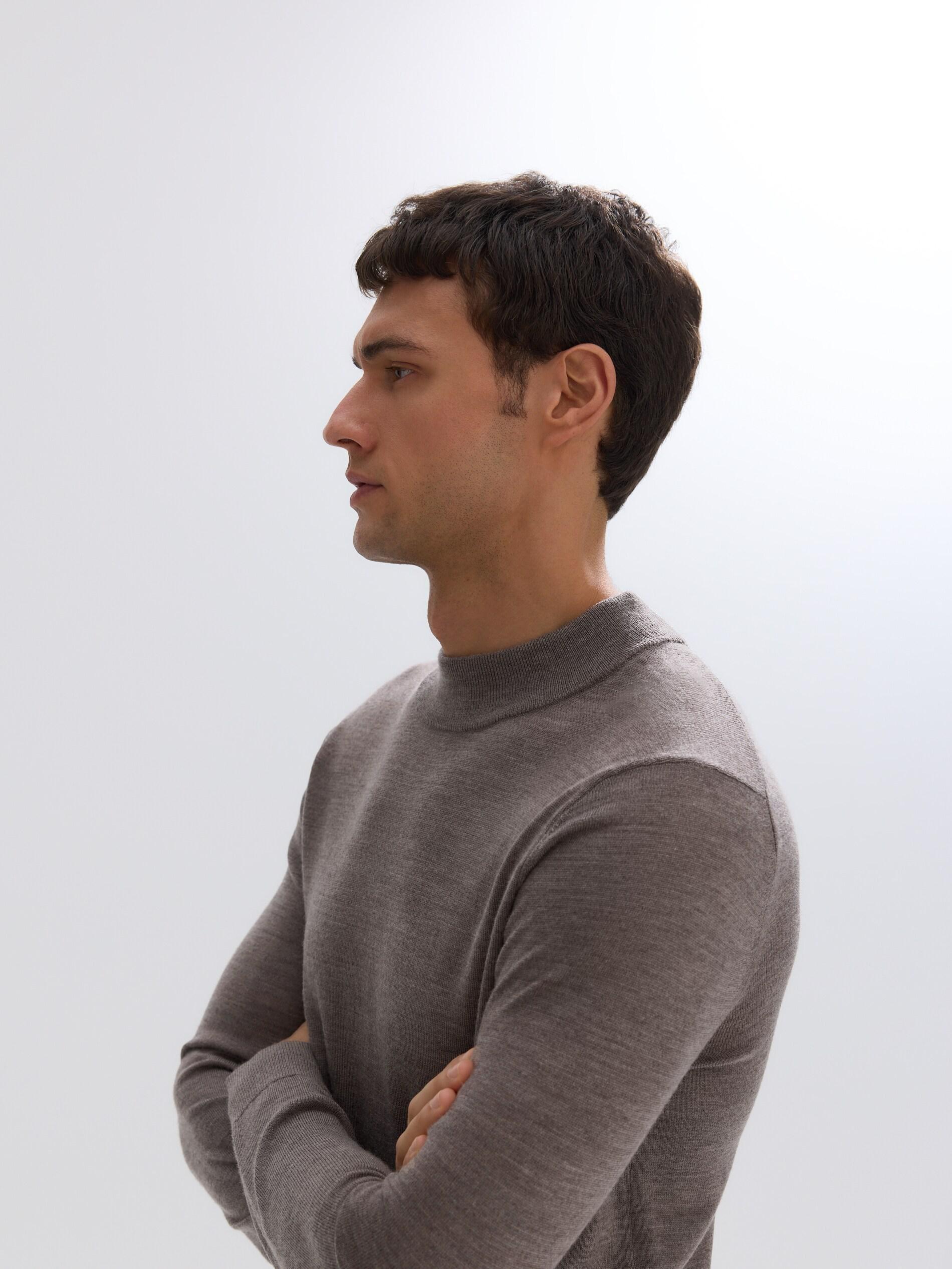 Brown Merino Wool Jumper, 7401_84M, large image number 2