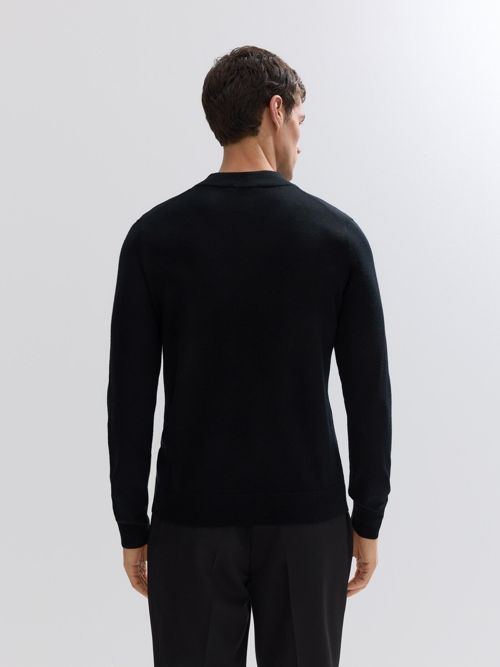 Black Merino Wool Jumper, Black, large image number 4