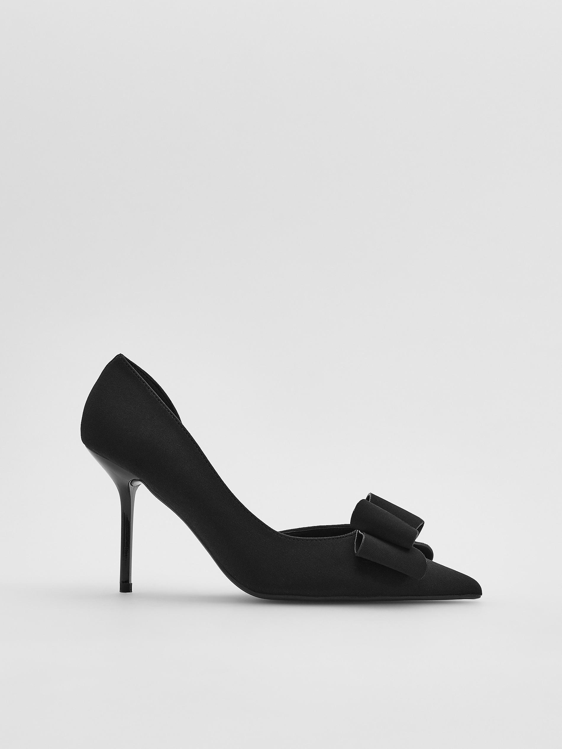 Black Pumps With Bows, Black, medium