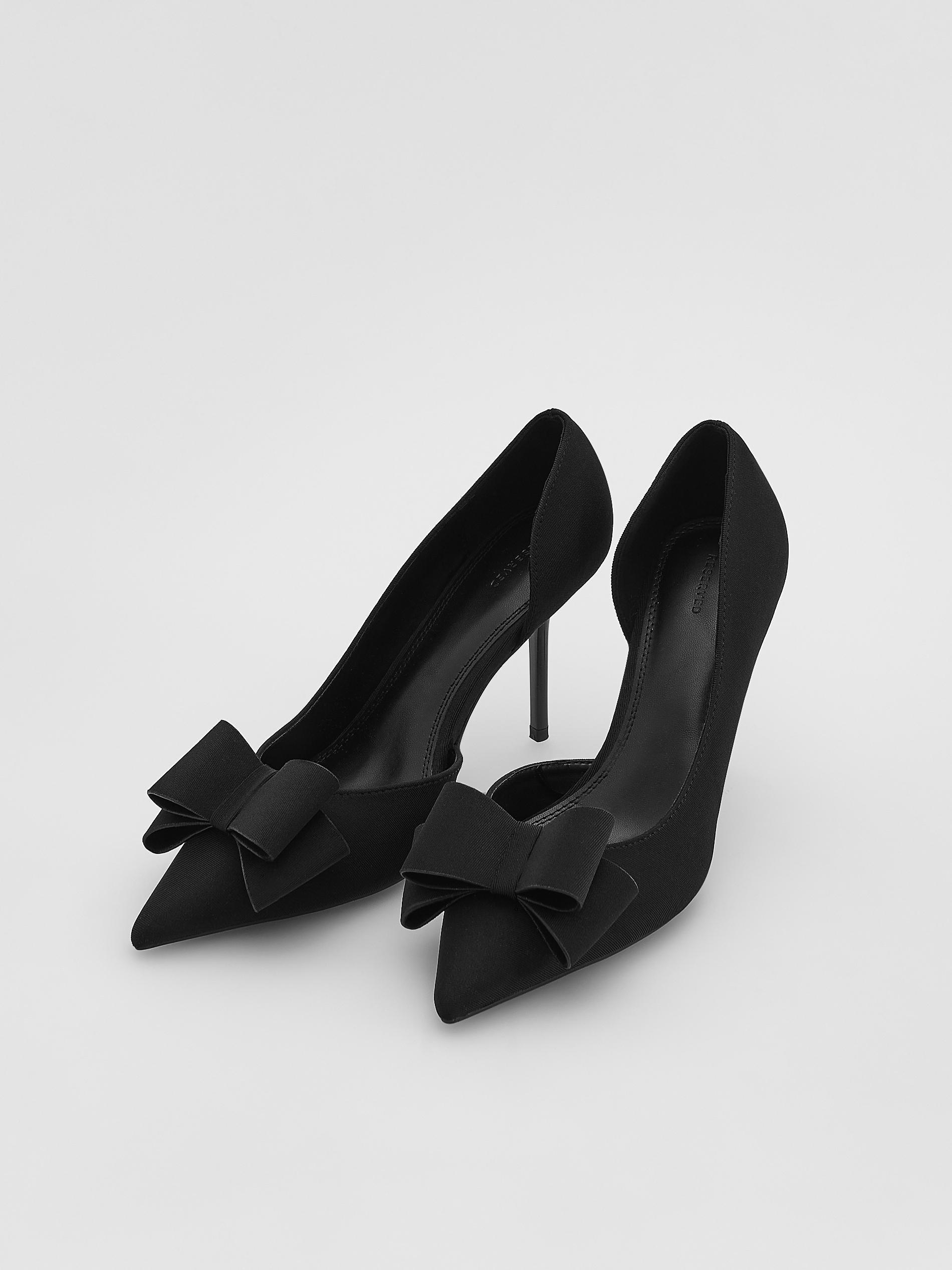 Black Pumps With Bows, Black, medium