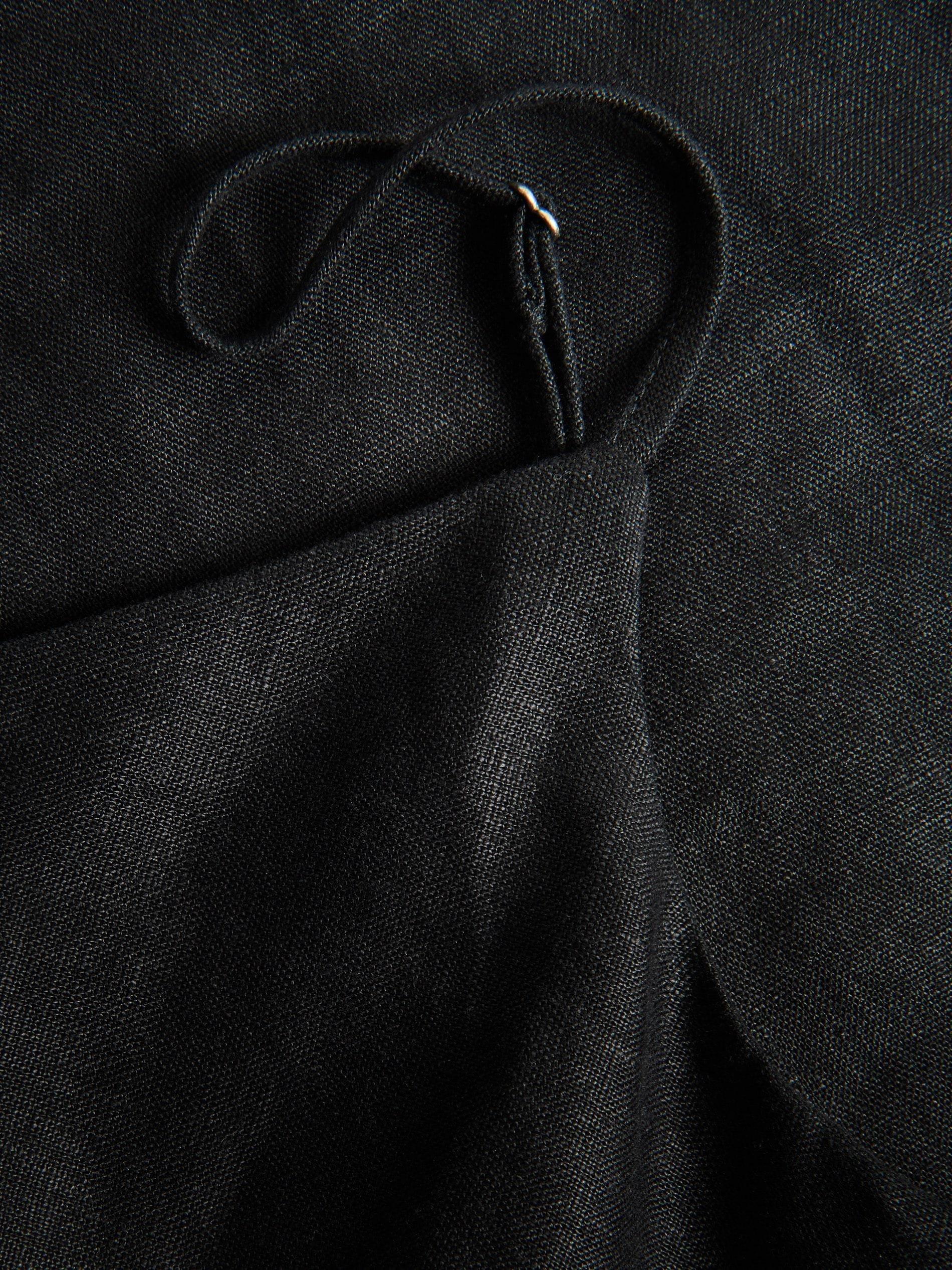 Black Linen Top, Black, large image number 6