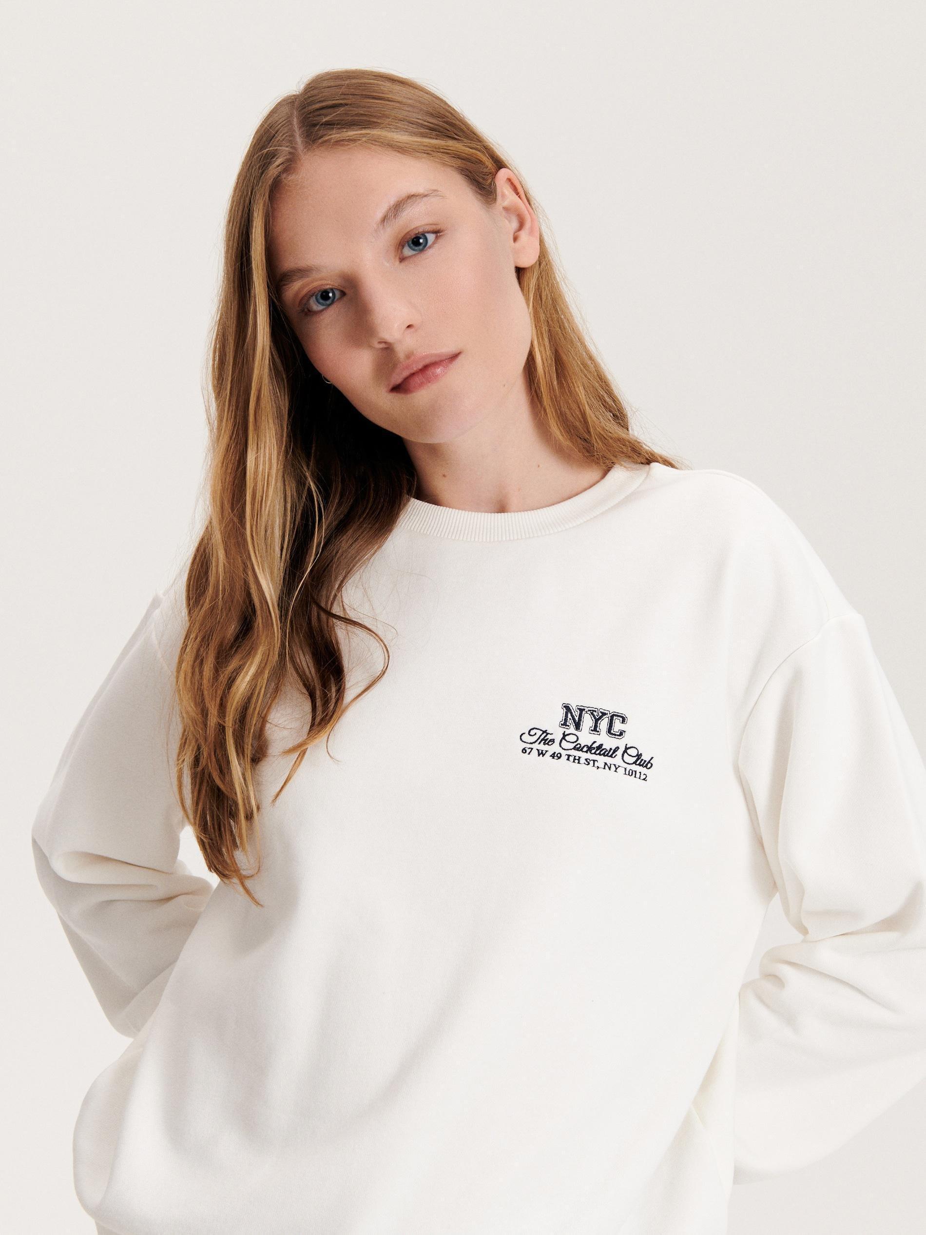 Cream Round Neck Jogging Top, , large image number 3