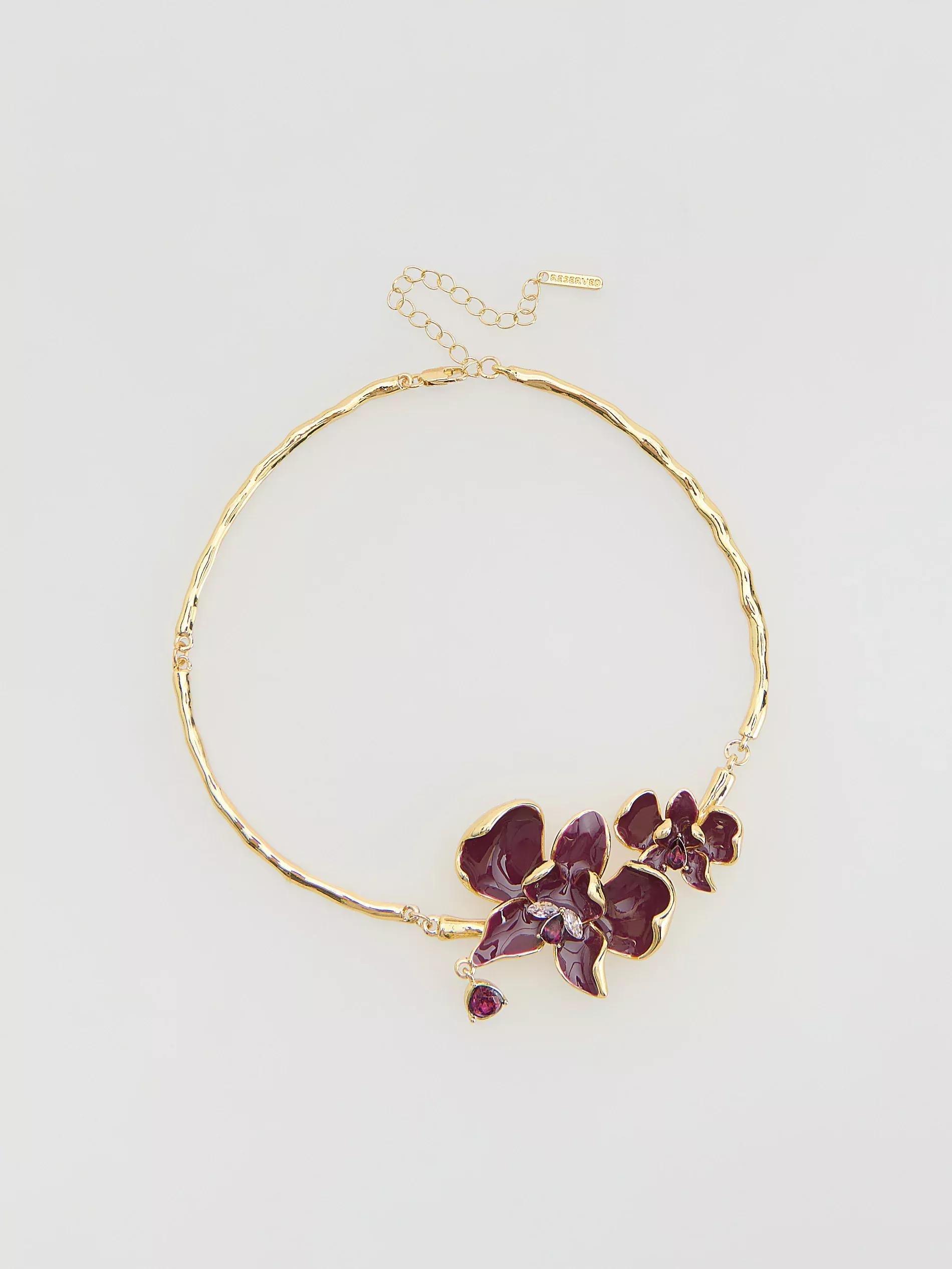 Purple Flower Necklace, Purple, large image number 0