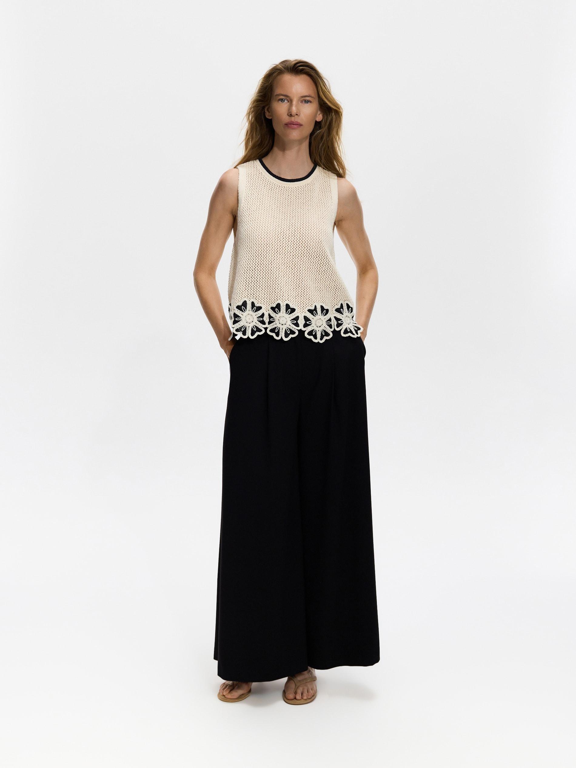 Multicolour Top With Floral Applique, Multicolor, large image number 0