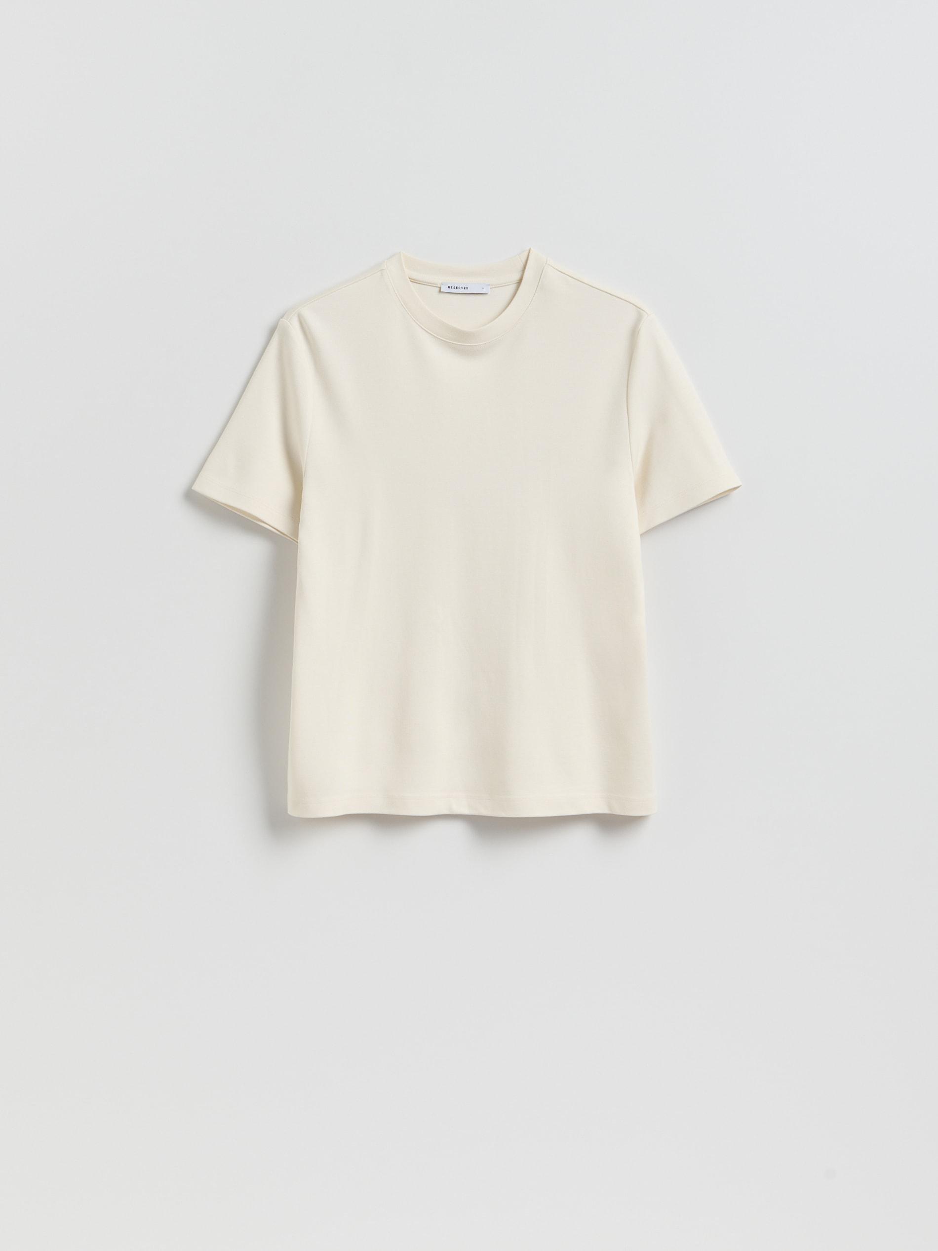 Beige Plain T-Shirt, Ivory, large image number 0