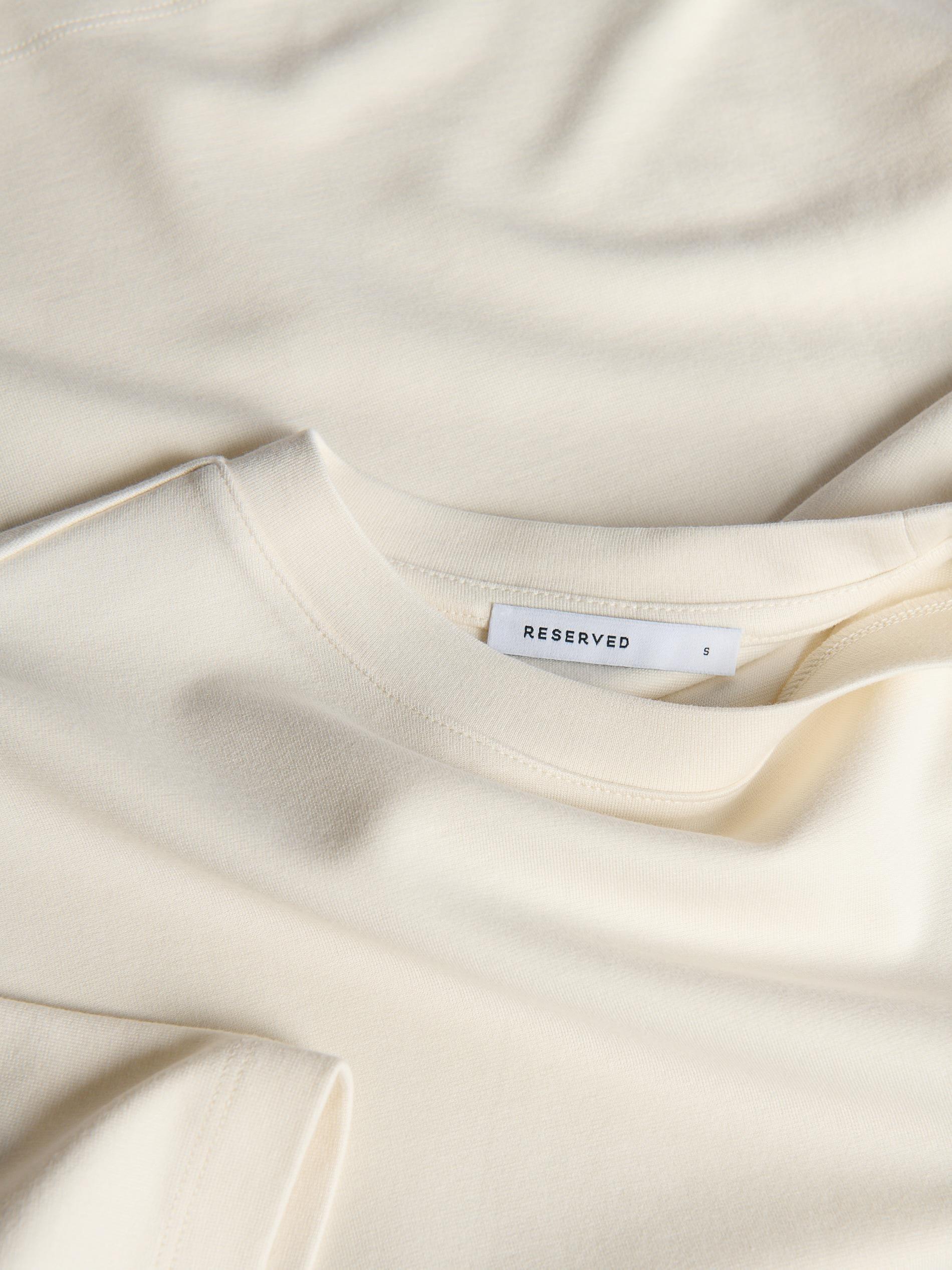 Beige Plain T-Shirt, Ivory, large image number 1