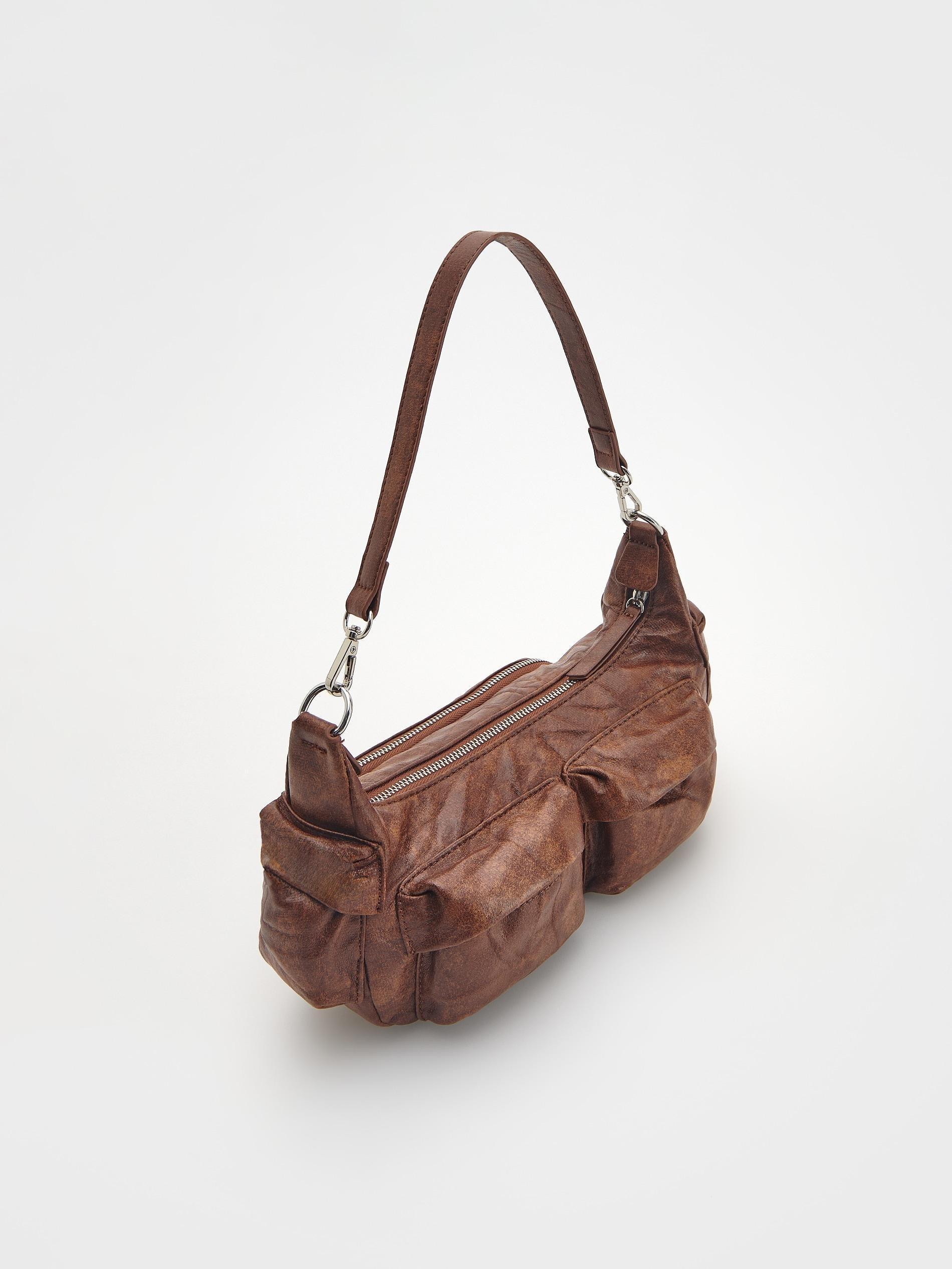 Brown Shoulder Bag, Ivory, large image number 4