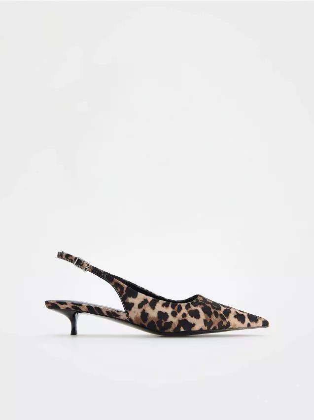 Multicolour Kitten Heel Shoes With Leopard Pattern, , large image number 0
