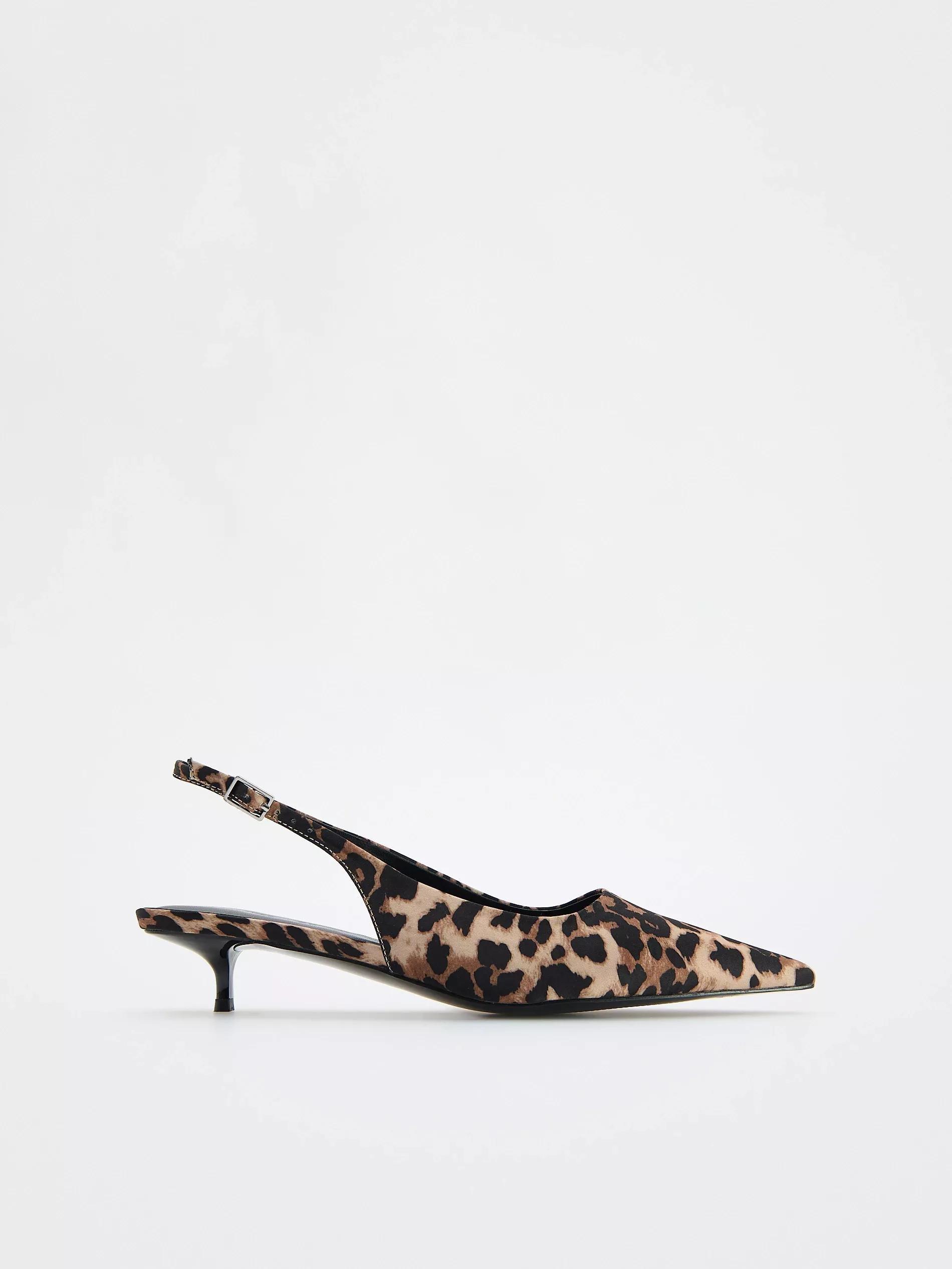 Multicolour Kitten Heel Shoes With Leopard Pattern, , large image number 2
