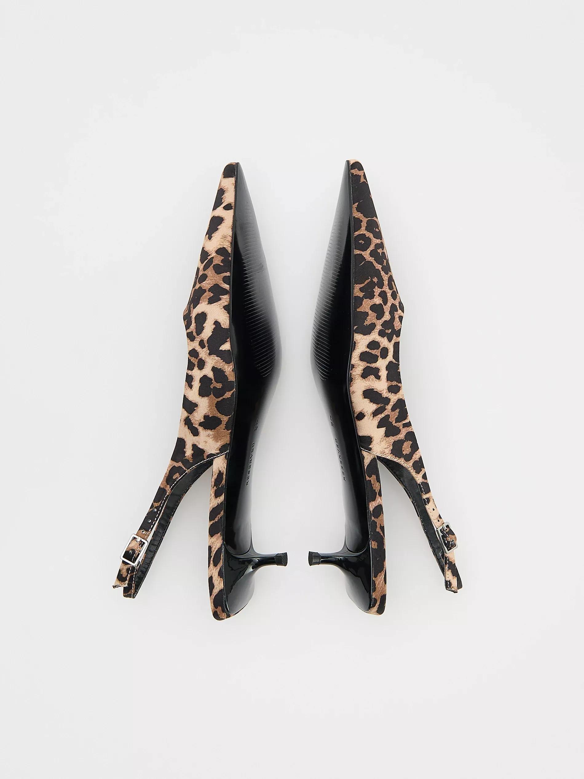 Multicolour Kitten Heel Shoes With Leopard Pattern, , large image number 3