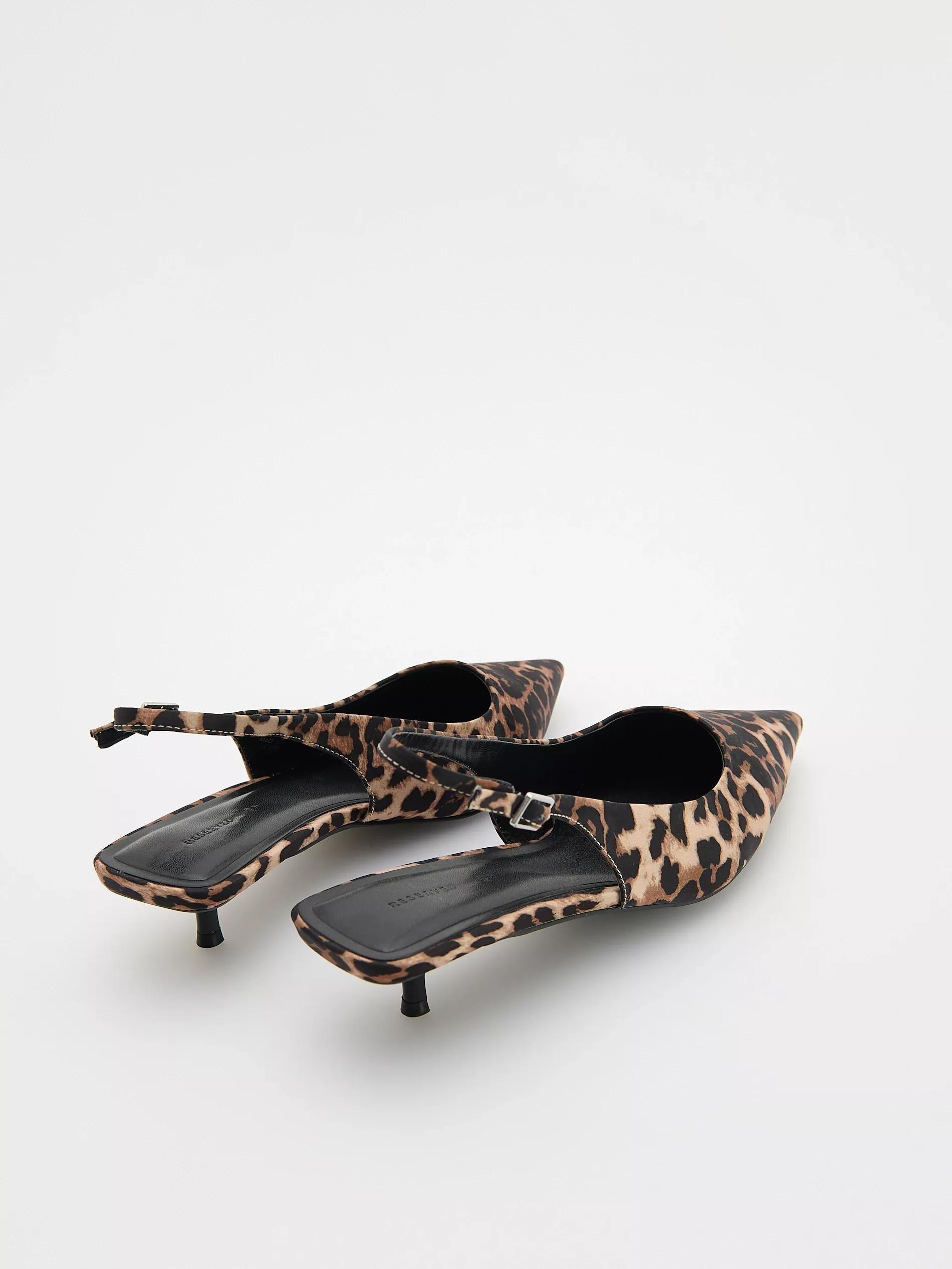 Multicolour Kitten Heel Shoes With Leopard Pattern, , large image number 5