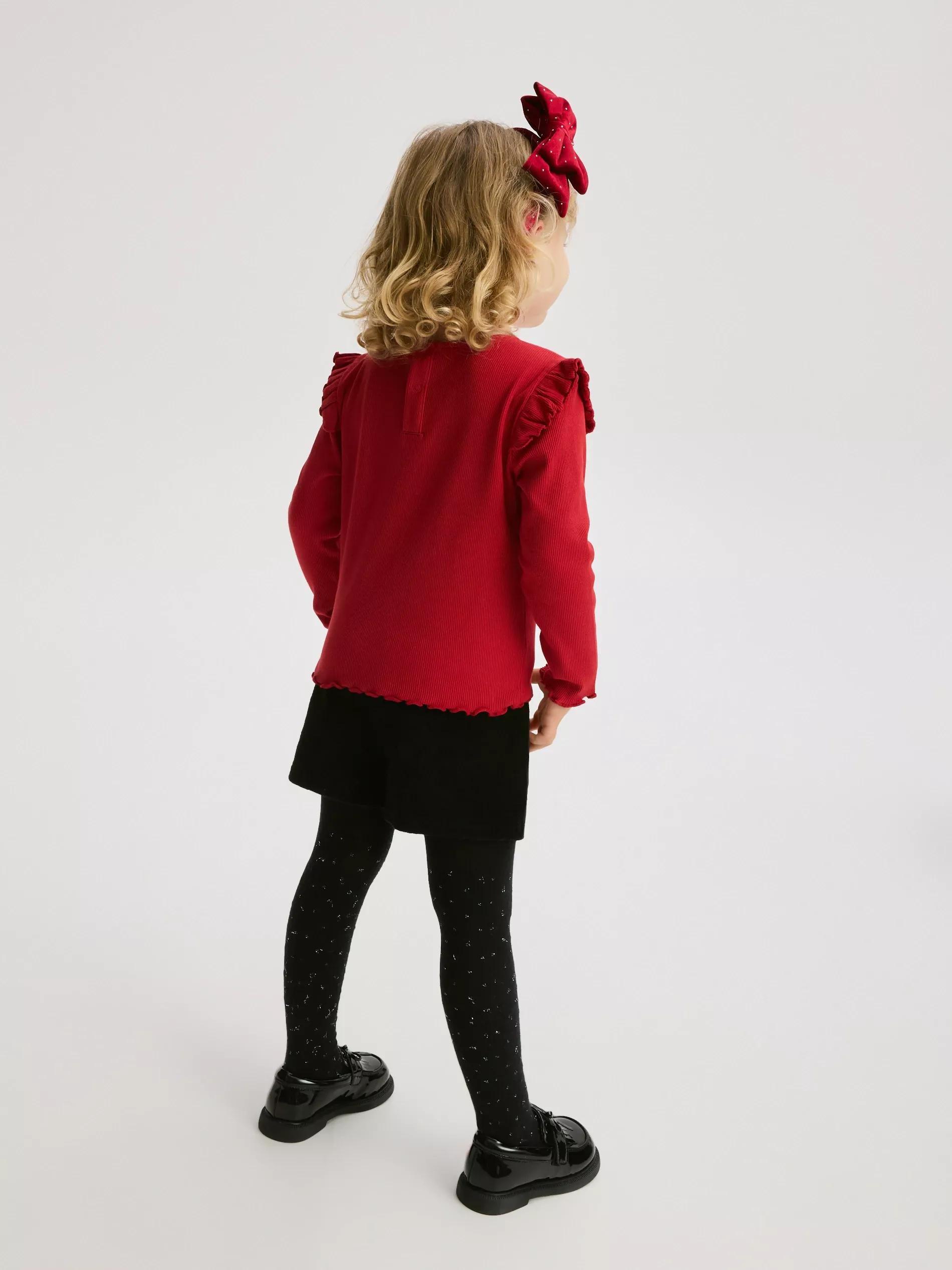 Red Ruffle Blouse, Red, large image number 4