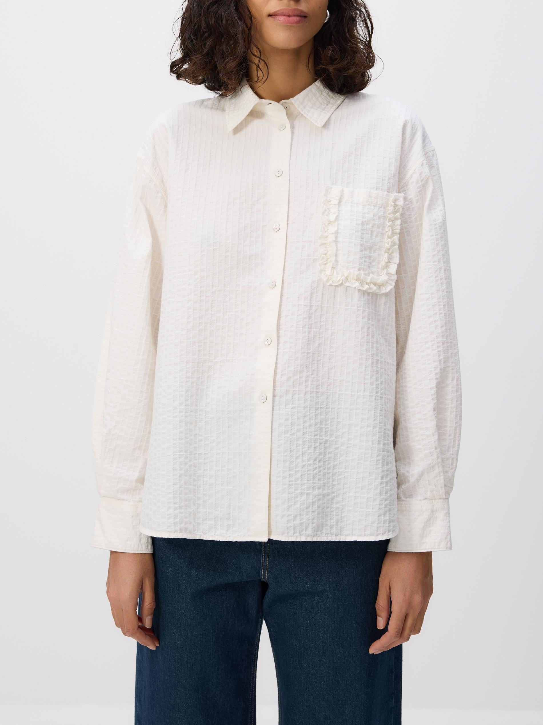 Cream Shirt With Pocket, Ivory, medium
