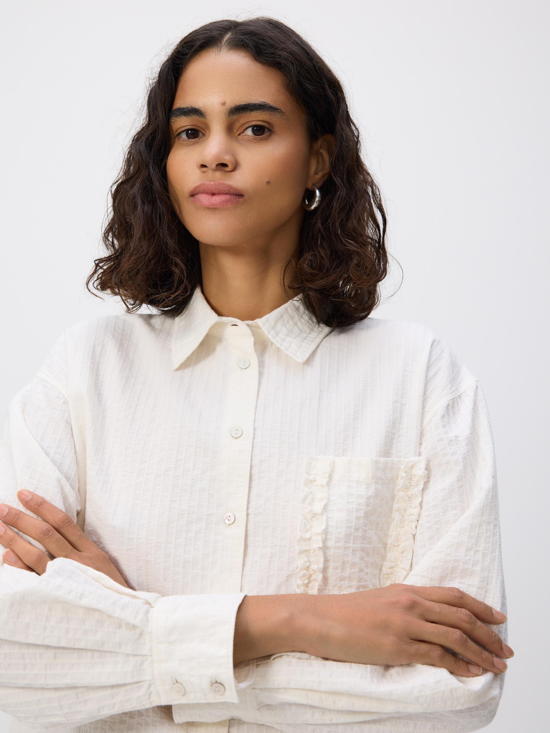 Cream Shirt With Pocket, Ivory, large image number 1