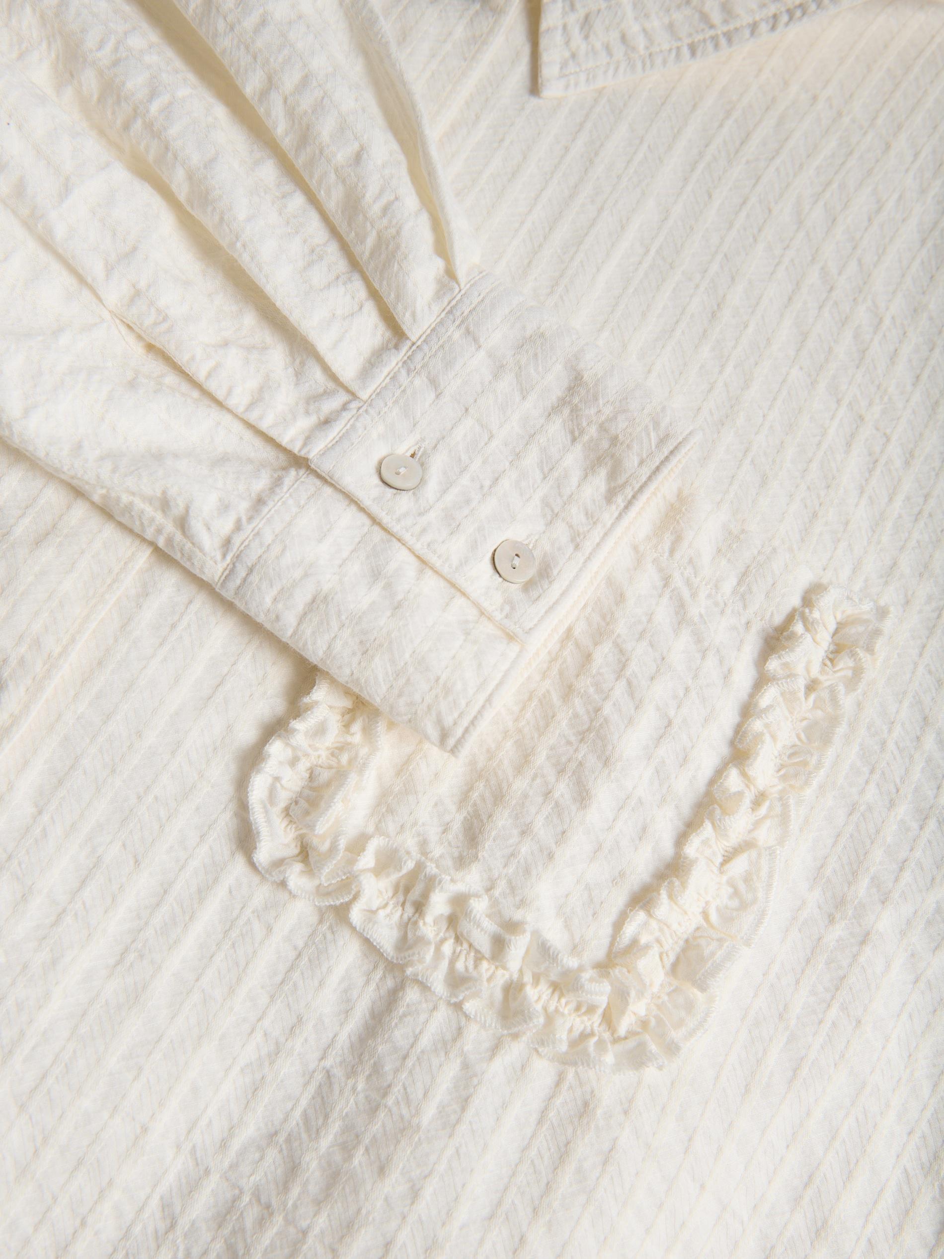 Cream Shirt With Pocket, Ivory, large image number 5