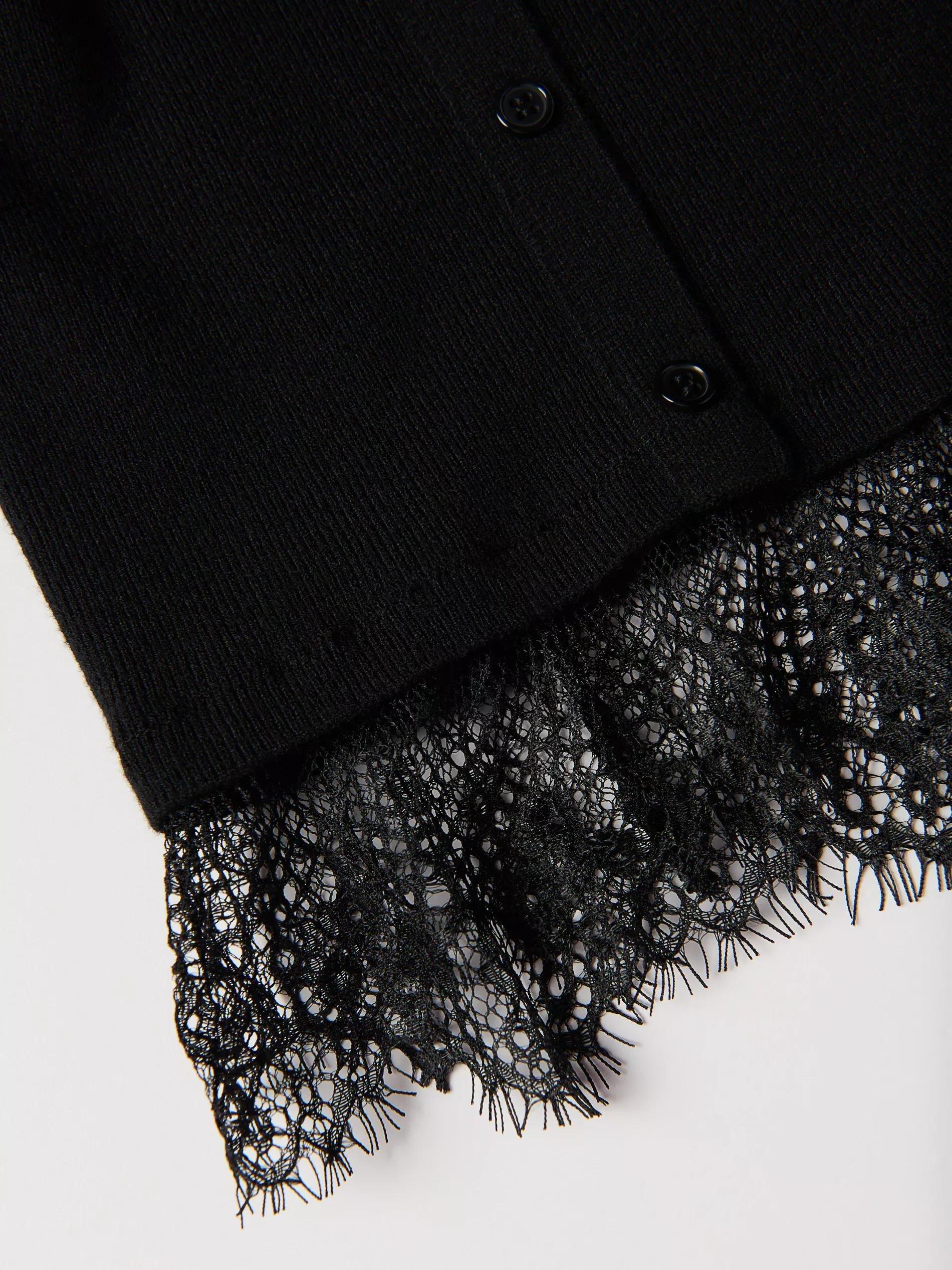 Black Jumper With Lace Detail, Black, large image number 1