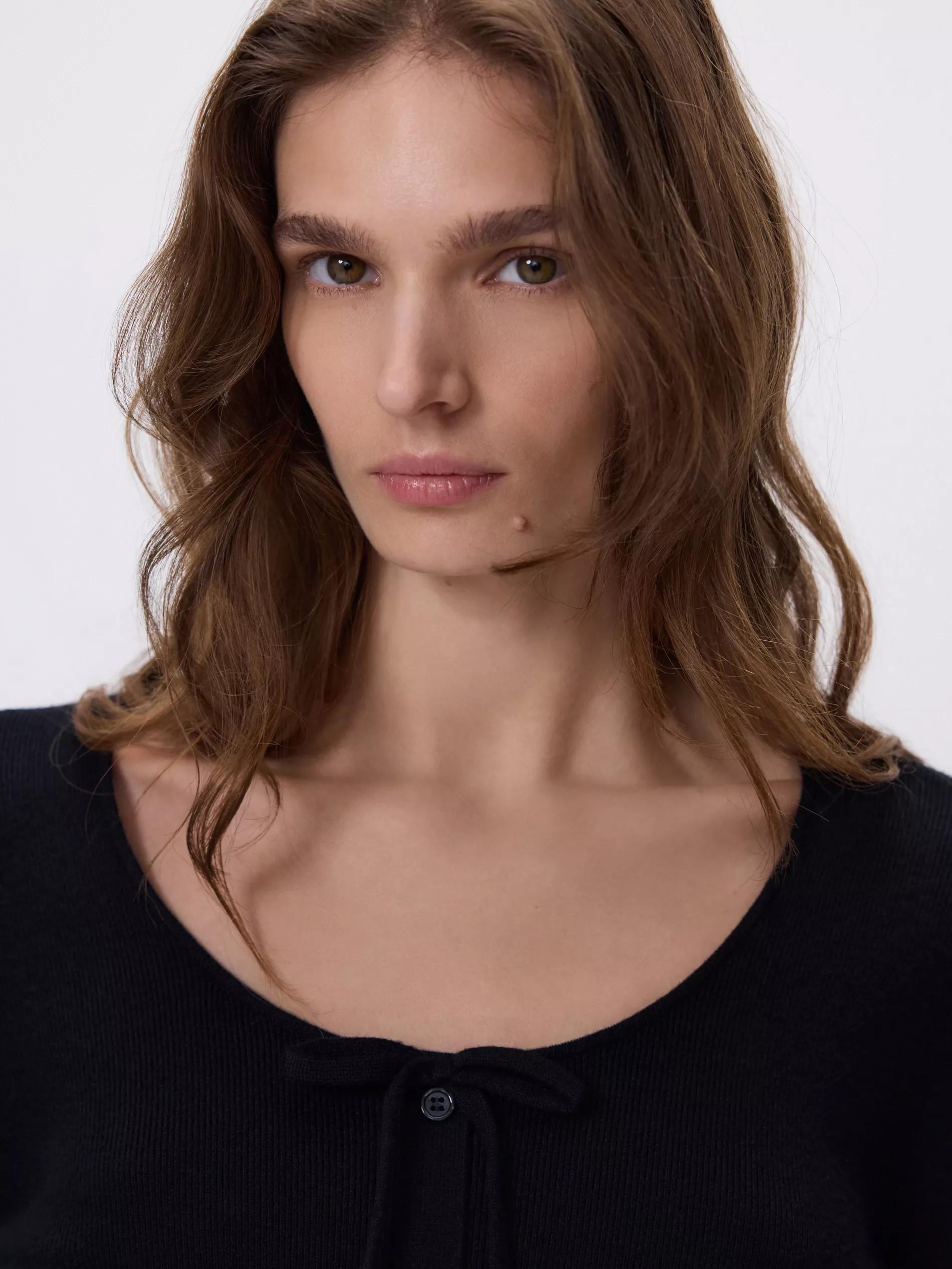 Black Jumper With Lace Detail, Black, large image number 1